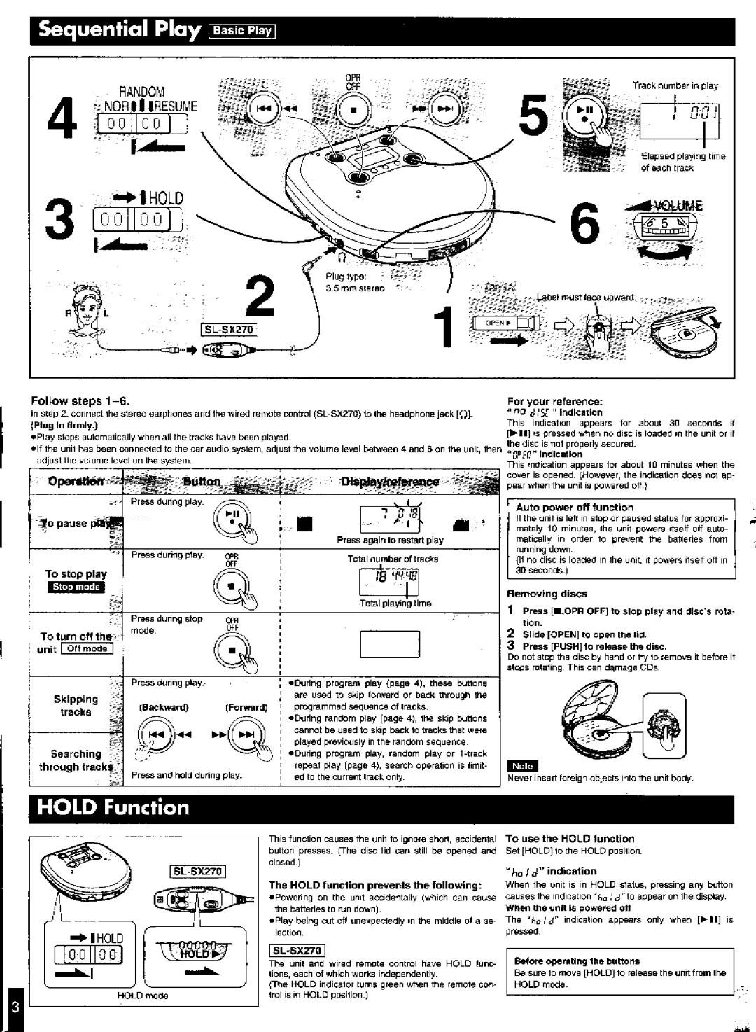 Panasonic SL-SX221C manual 