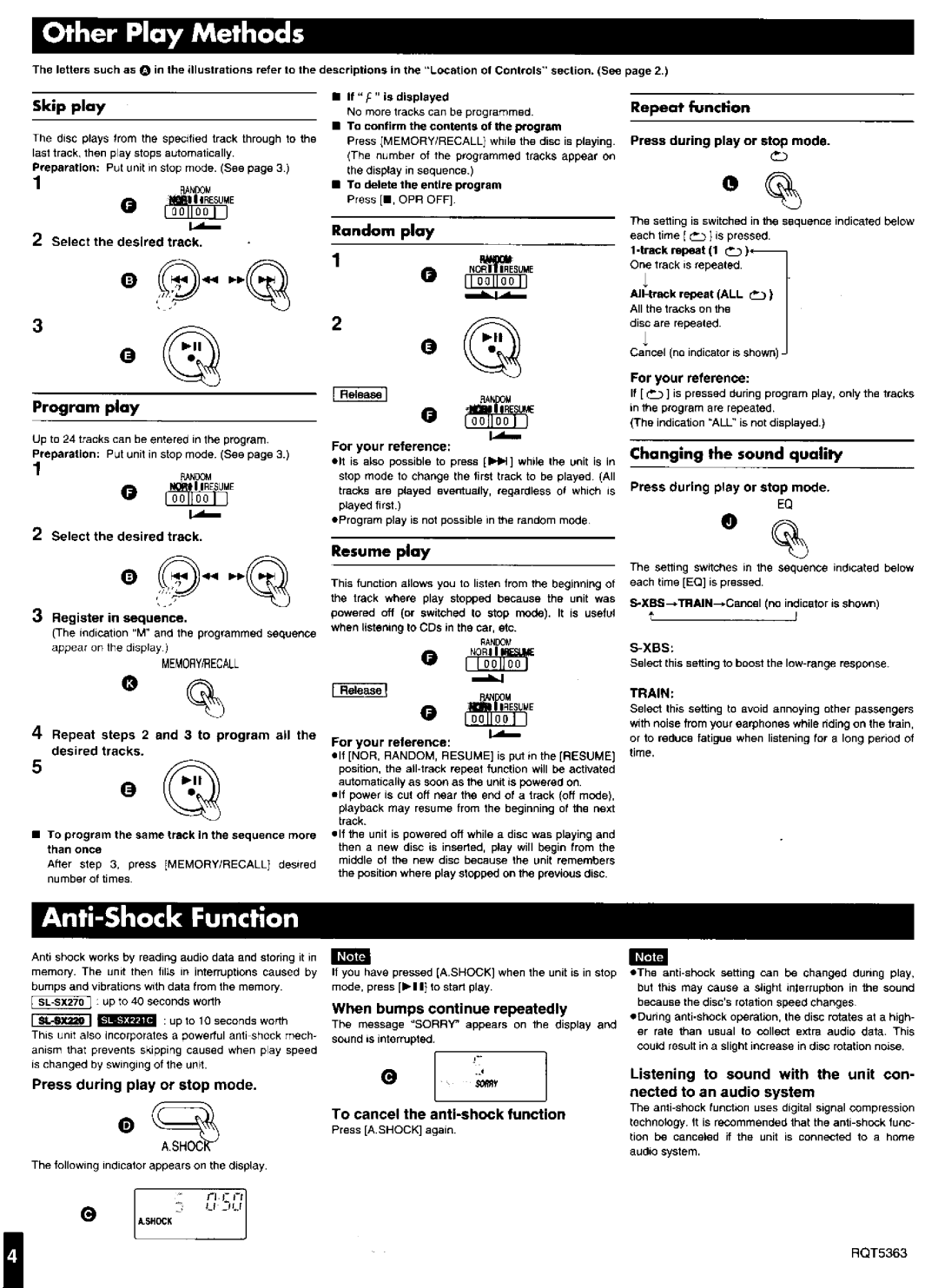 Panasonic SL-SX221C manual 