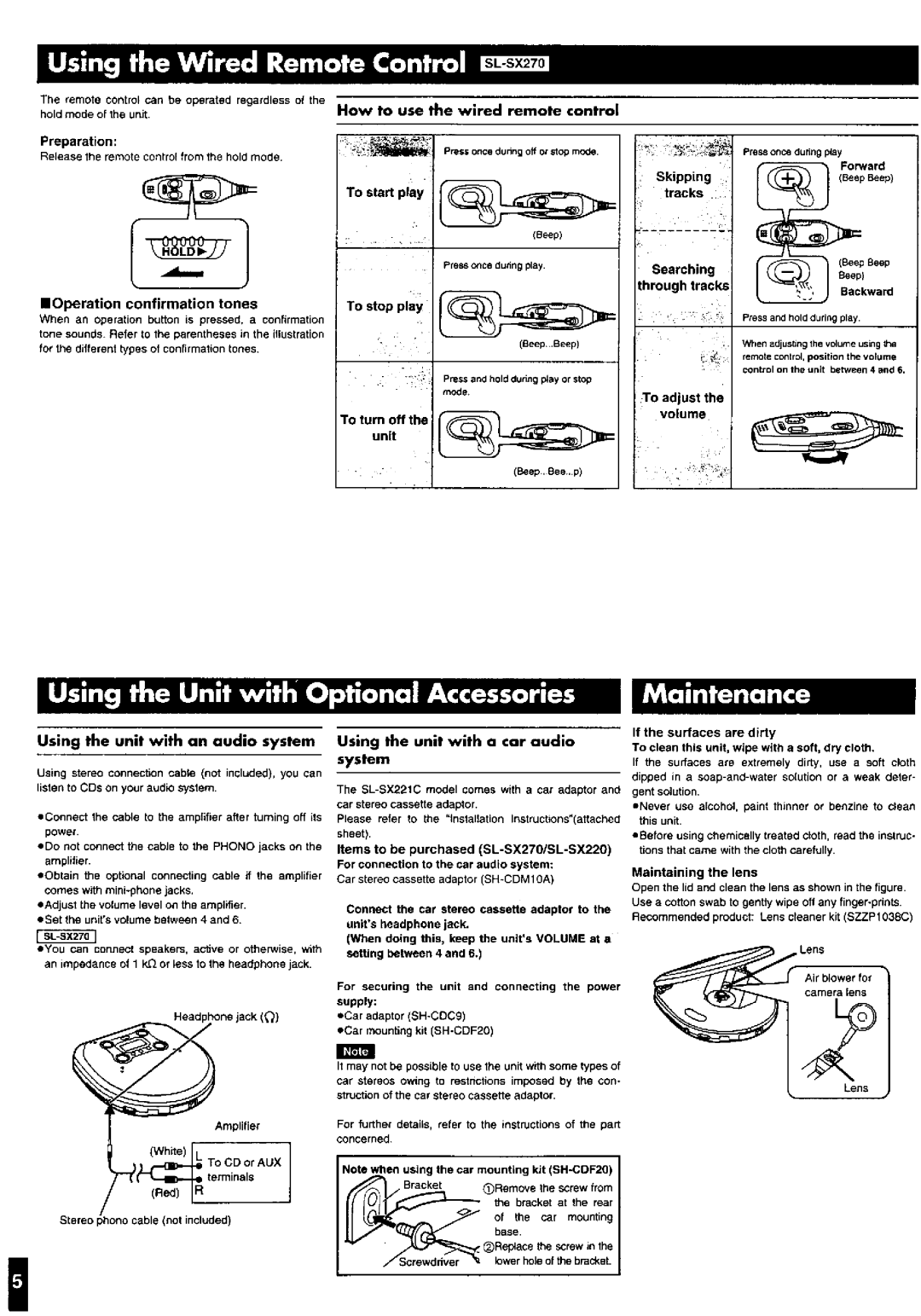 Panasonic SL-SX221C manual 