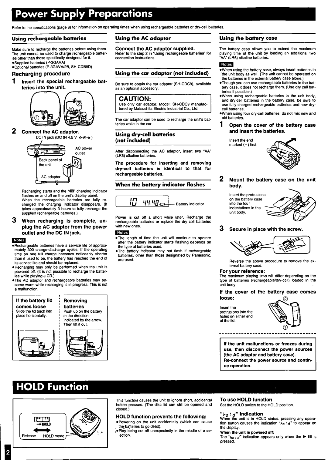 Panasonic SL-SX300 manual 