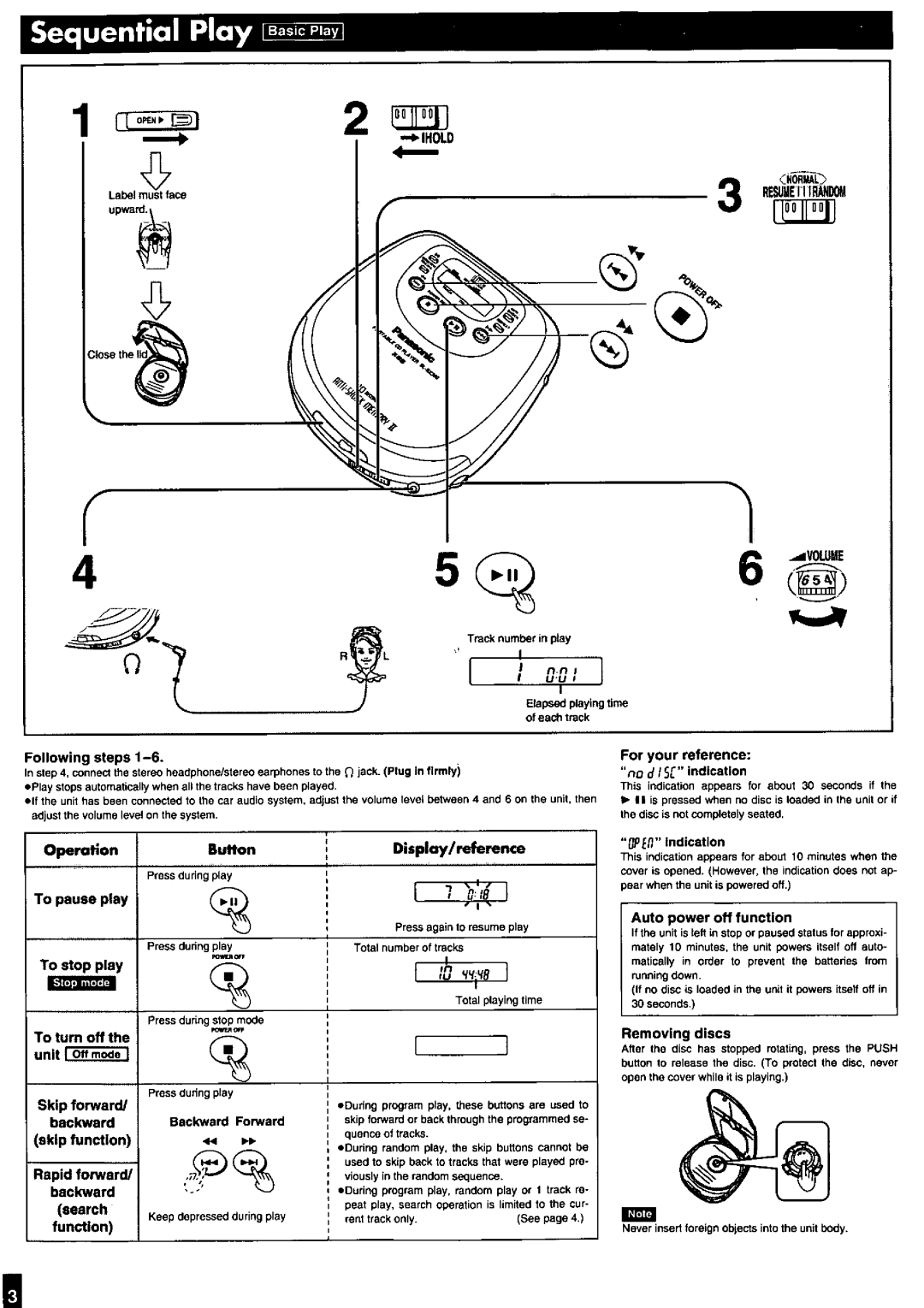 Panasonic SL-SX300 manual 