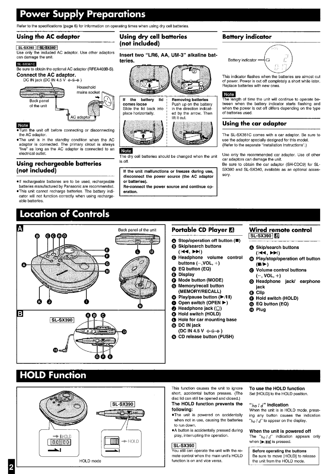 Panasonic SL-SX361C, SL-SX340 manual 