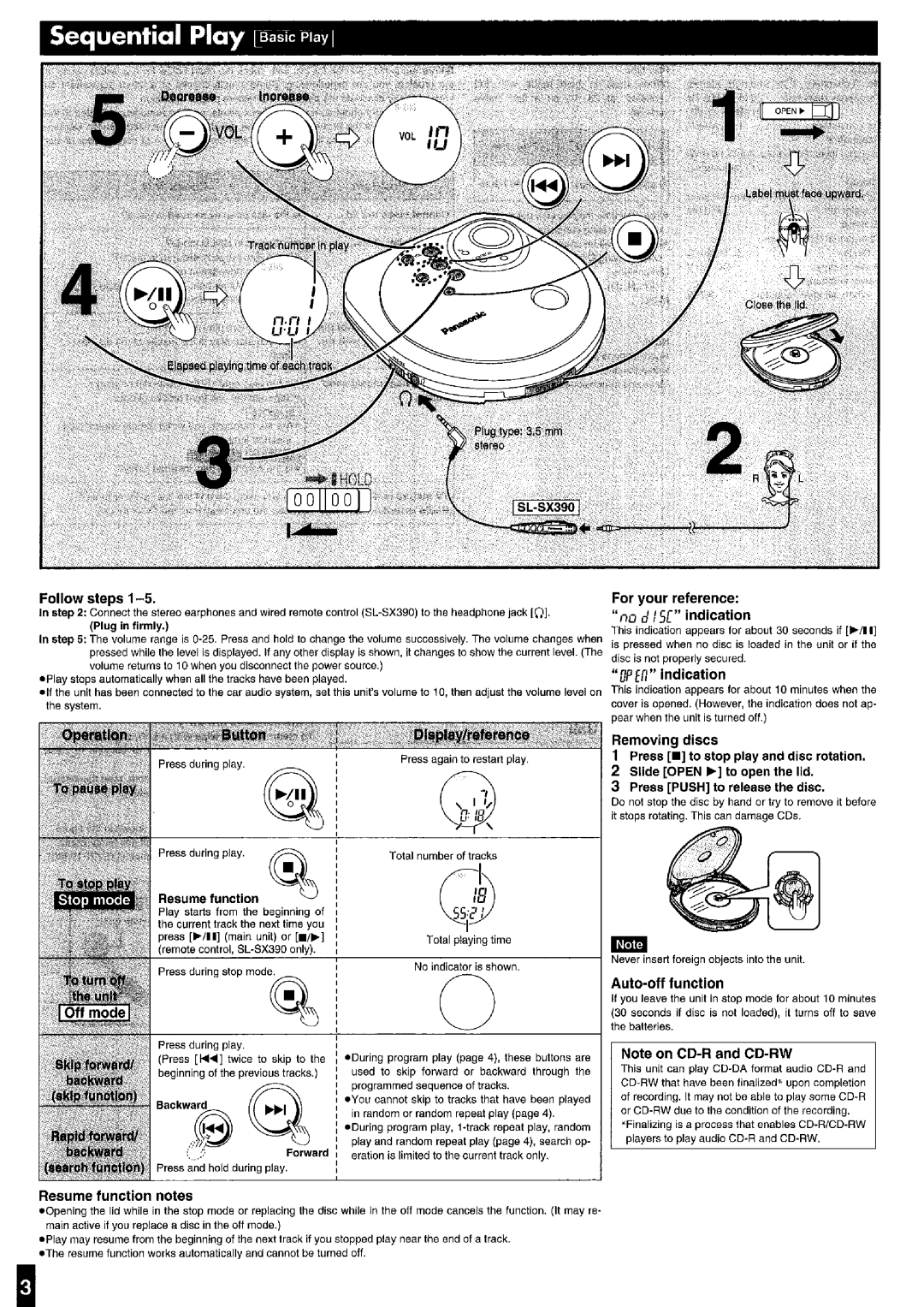 Panasonic SL-SX340, SL-SX361C manual 