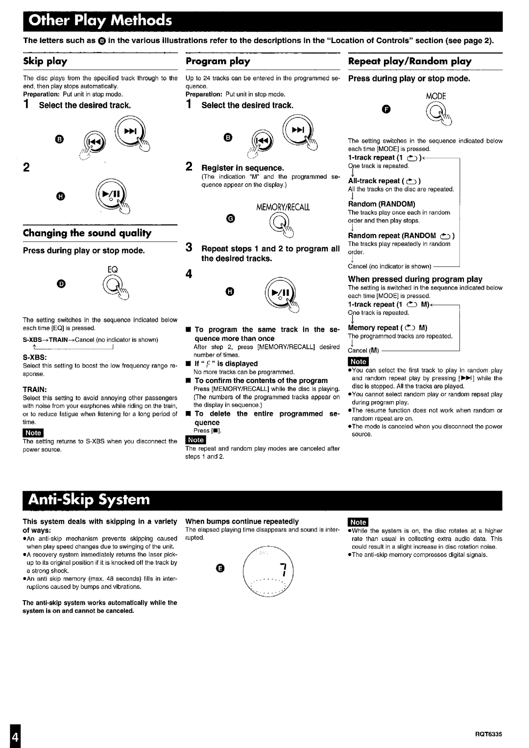 Panasonic SL-SX361C, SL-SX340 manual 