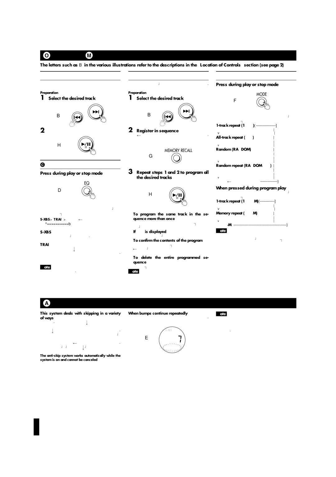 Panasonic SL-SX392C, SL-SX391C operating instructions Other Play Methods, Anti-Skip System 