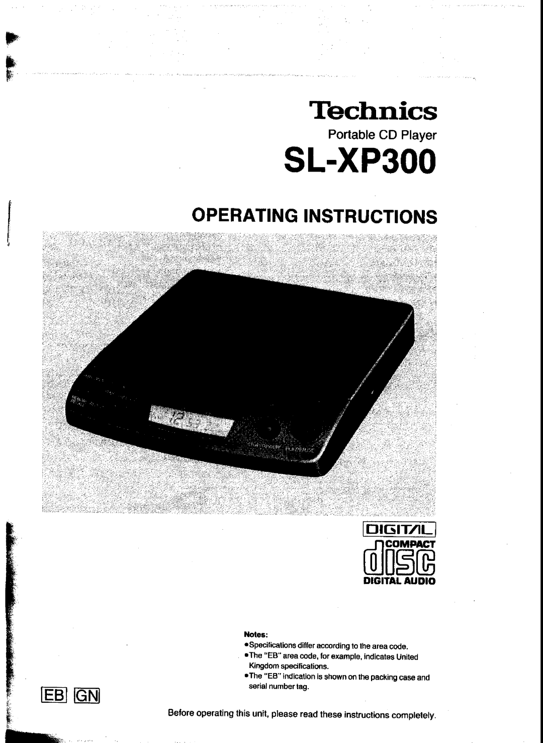 Panasonic SL-XP300 manual 