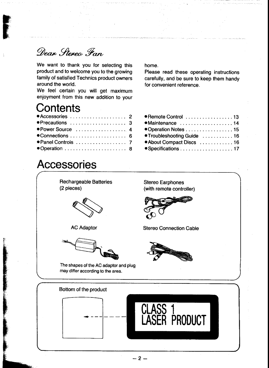 Panasonic SL-XP300 manual 