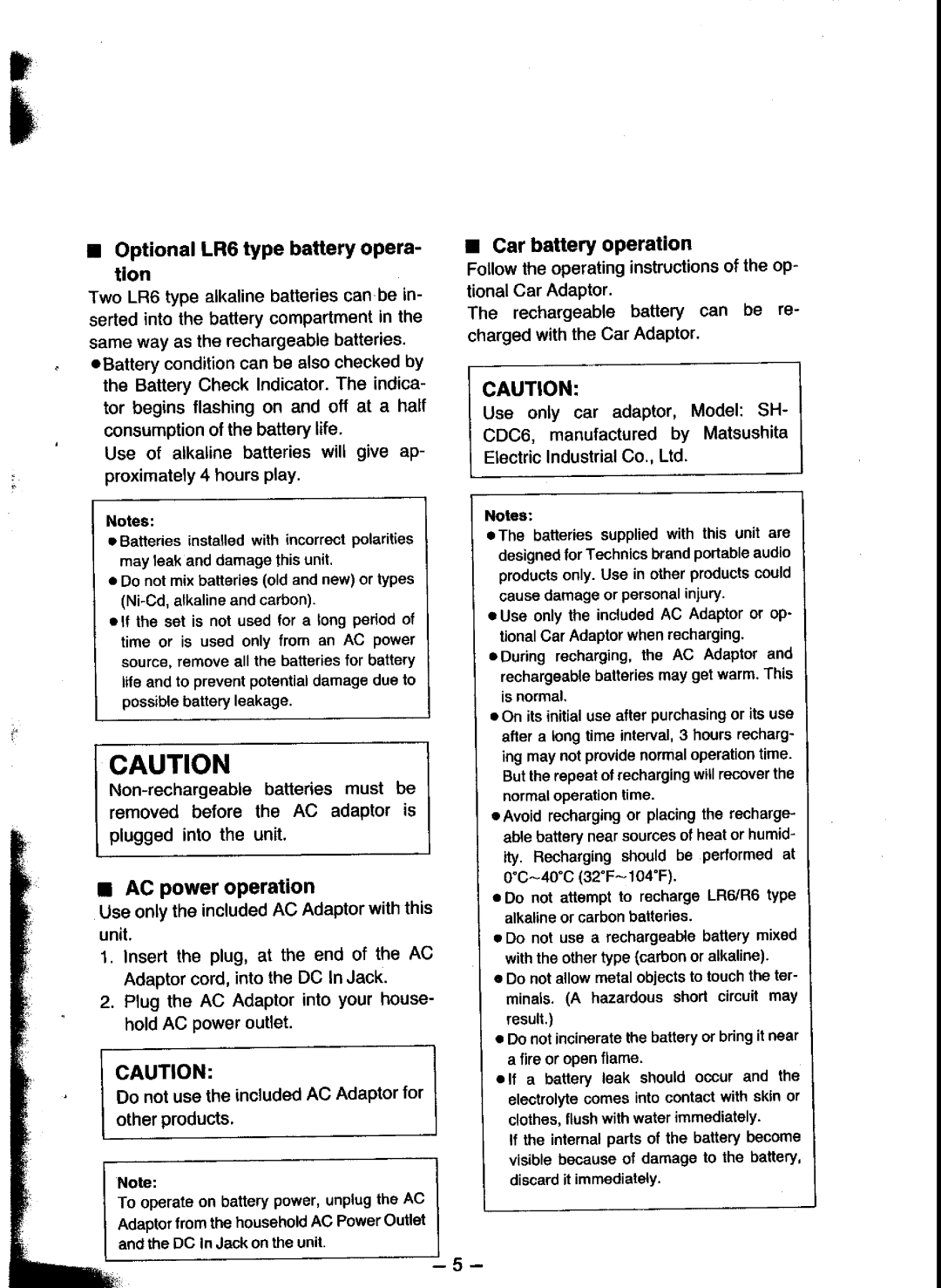 Panasonic SL-XP300 manual 