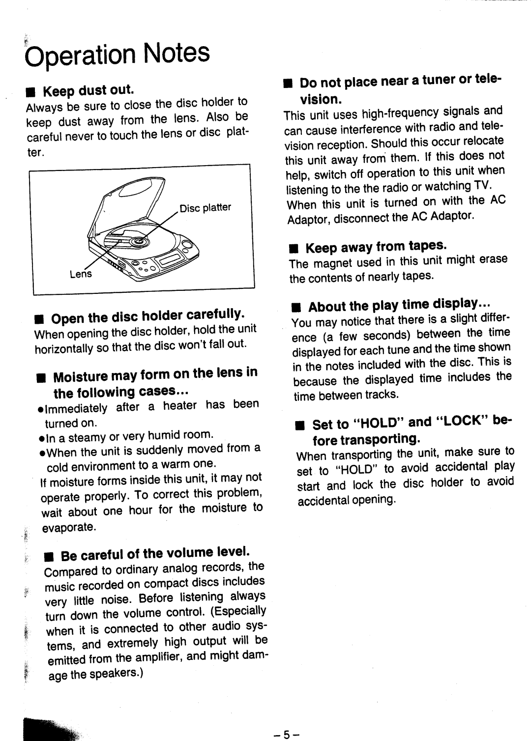 Panasonic SL-XP505 manual 