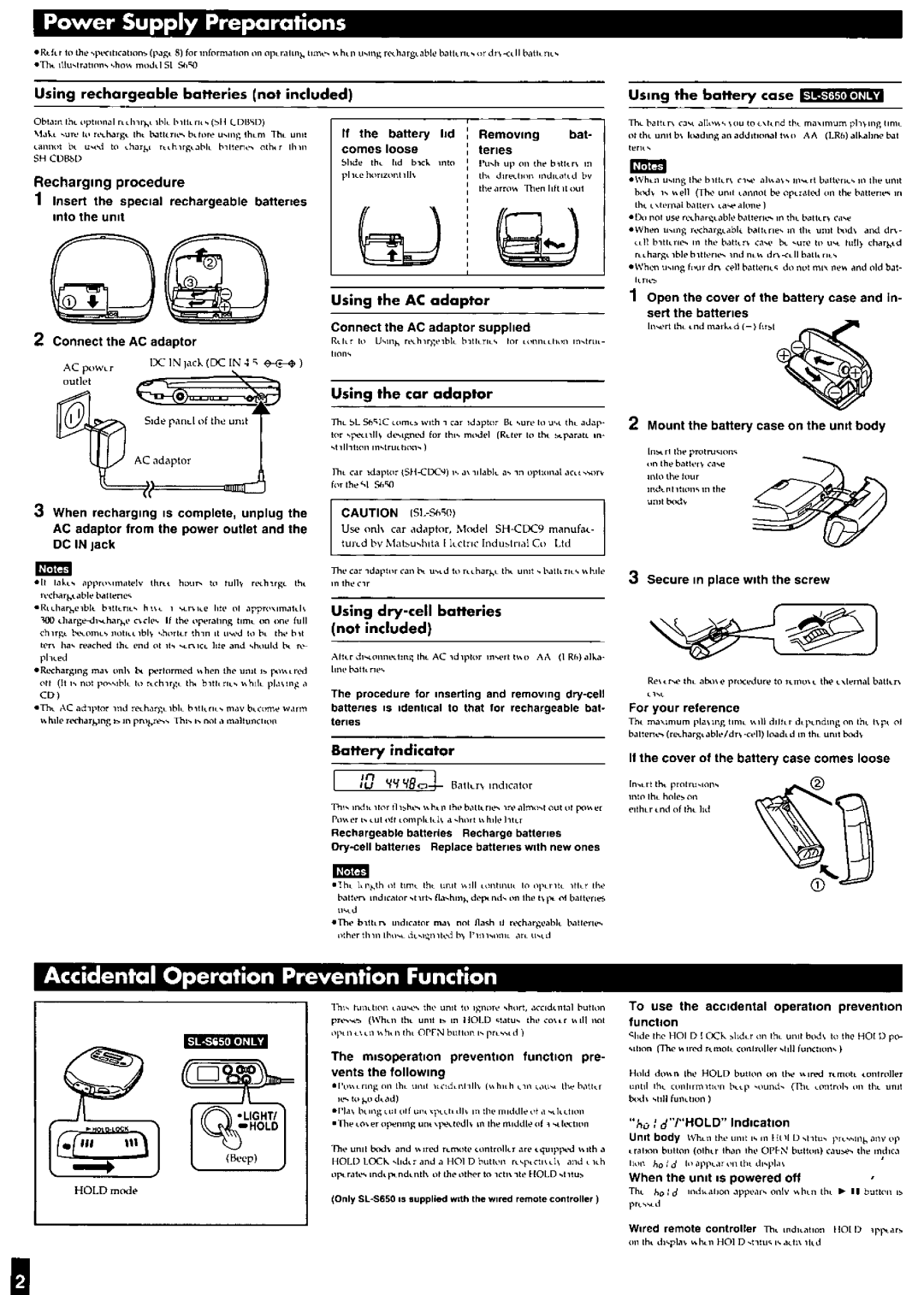 Panasonic SLS650, SLS651C manual 