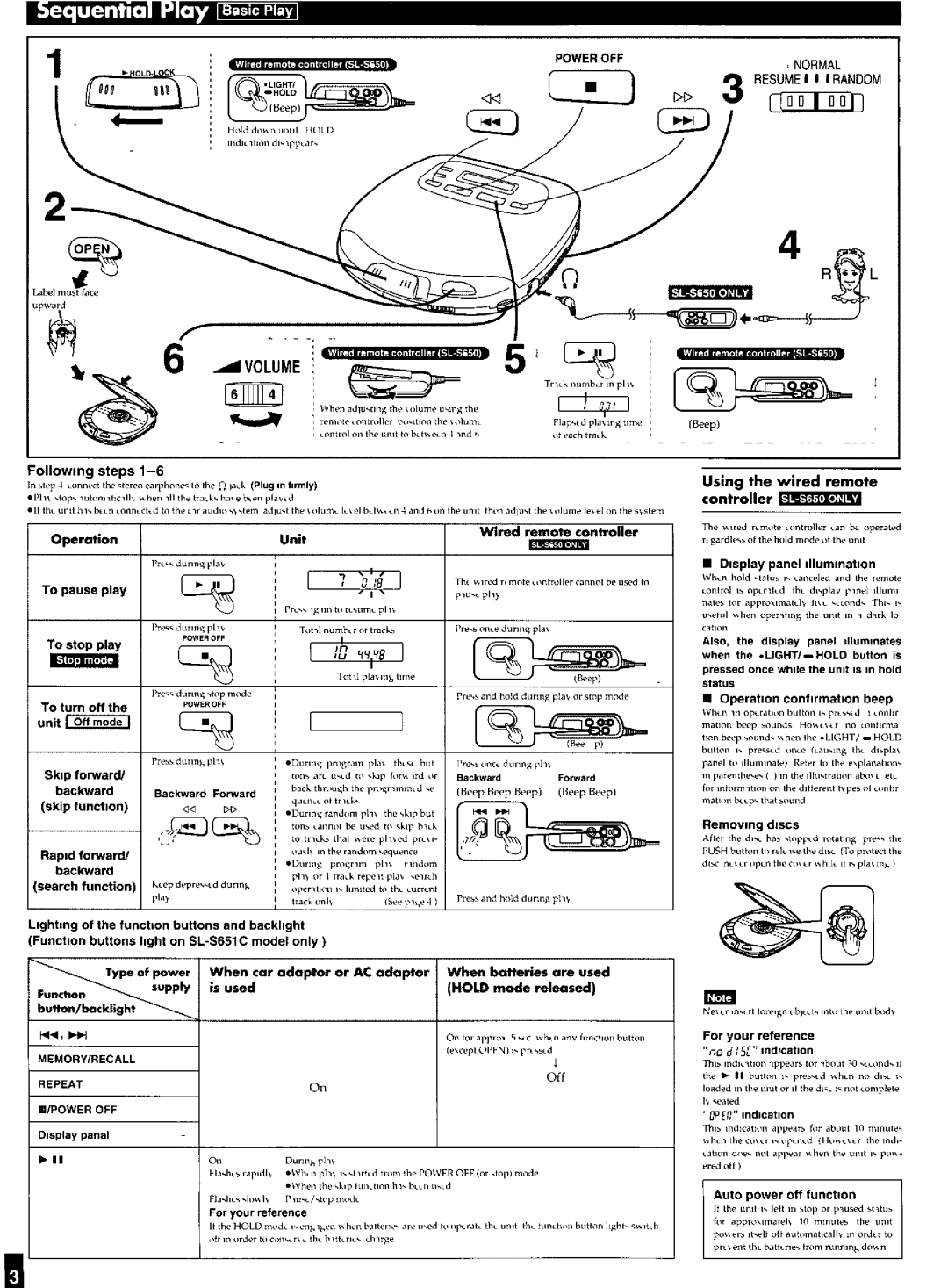 Panasonic SLS651C, SLS650 manual 