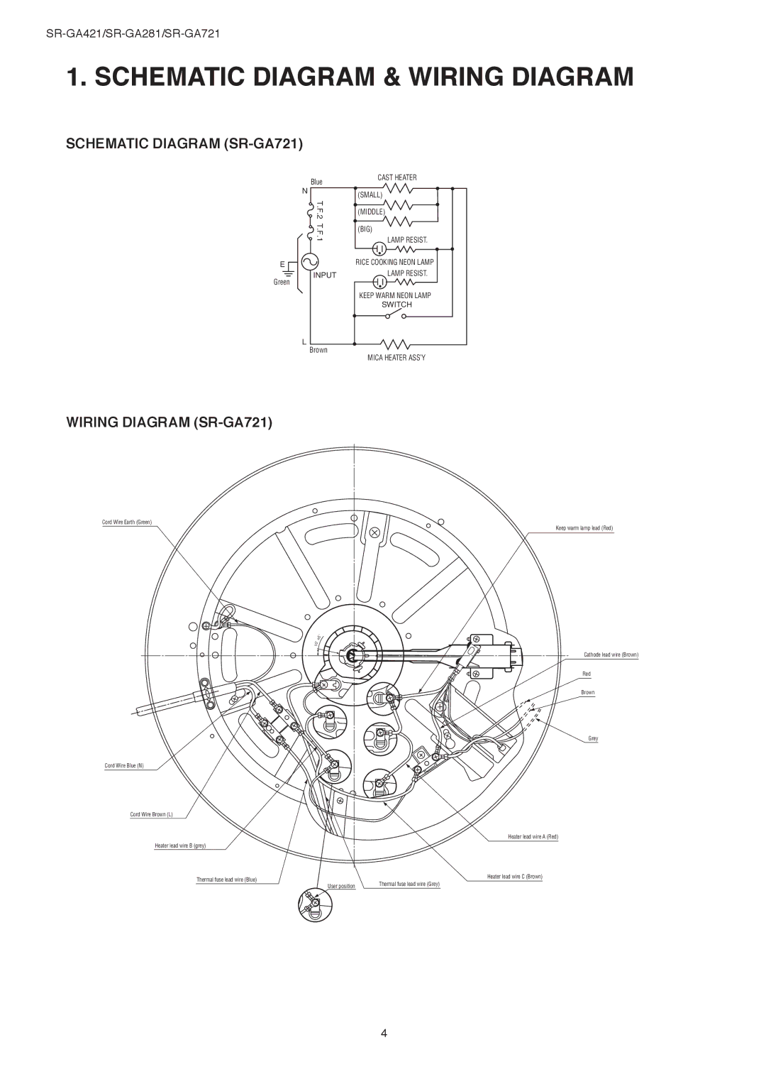 Panasonic SR-GA281, SR-GA421 service manual Schematic Diagram SR-GA721 