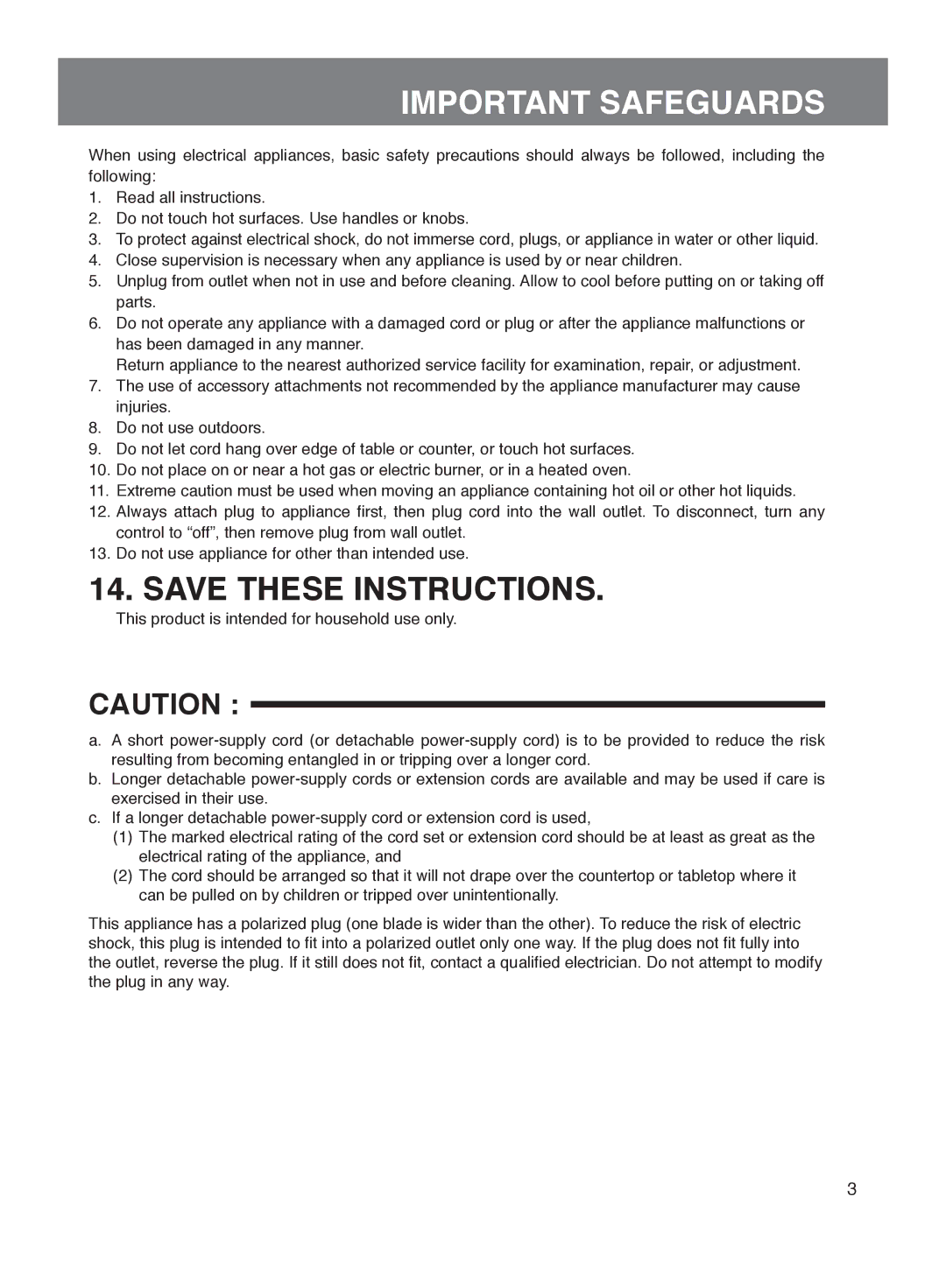 Panasonic SR-MGS102 specifications Important Safeguards 