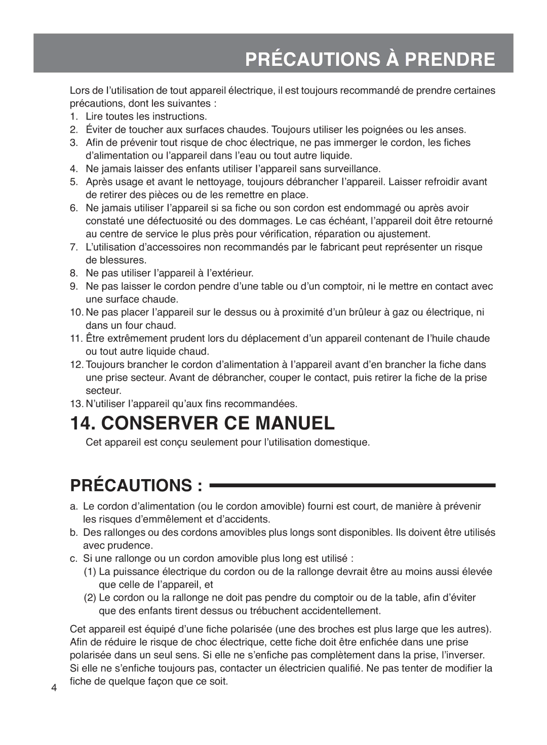 Panasonic SR-MS102, SR-MS182 manual Précautions À Prendre 