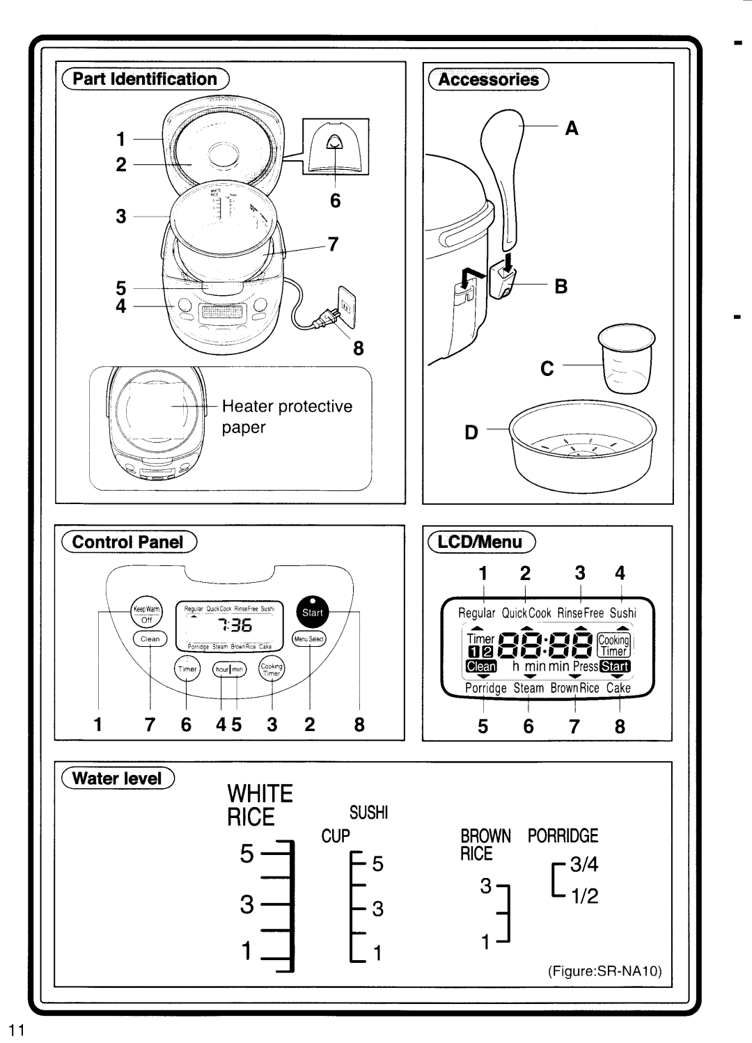 Panasonic SR-NA18, SR-NA10 manual 