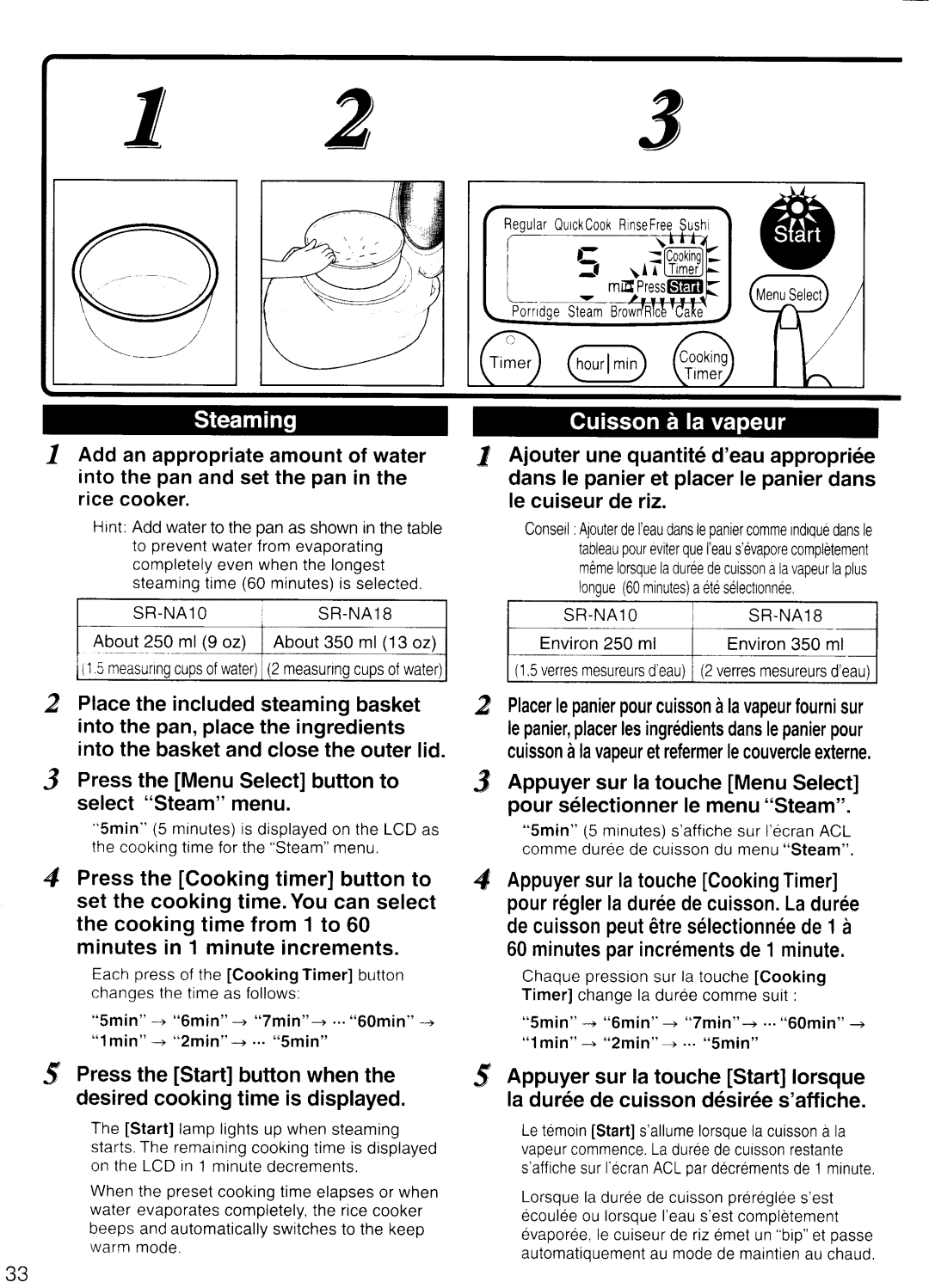 Panasonic SR-NA18, SR-NA10 manual 