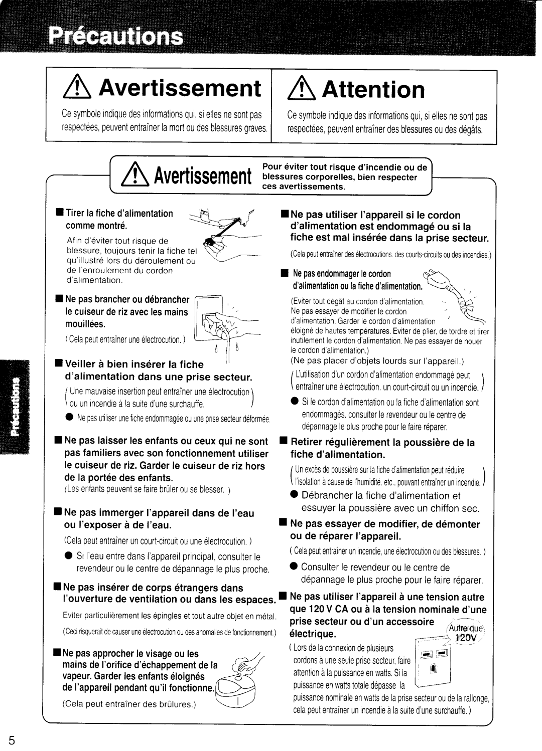 Panasonic SR-NA18, SR-NA10 manual 