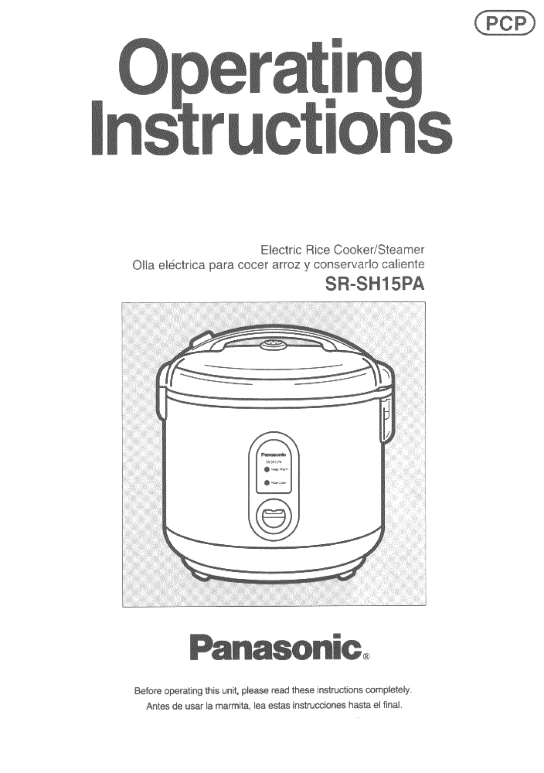Panasonic SR-SH15PA manual 