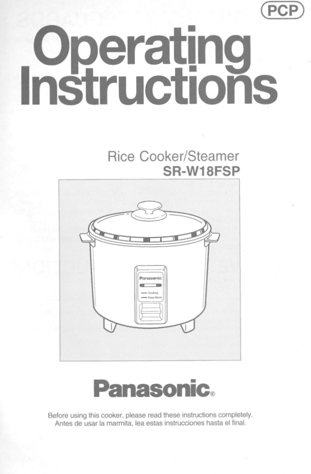 Panasonic SR-W18FSP manual 