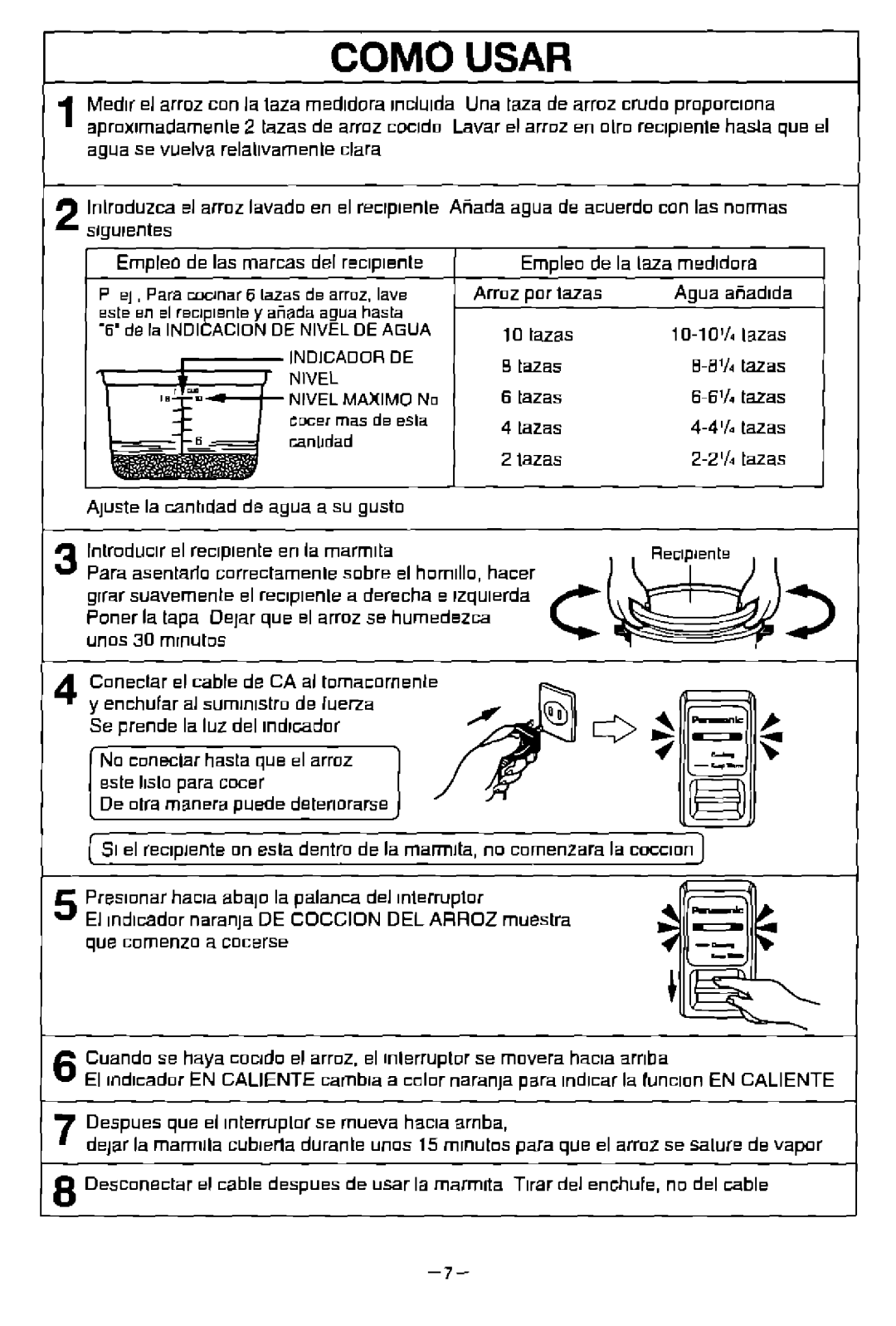 Panasonic SR-W18FSP manual 