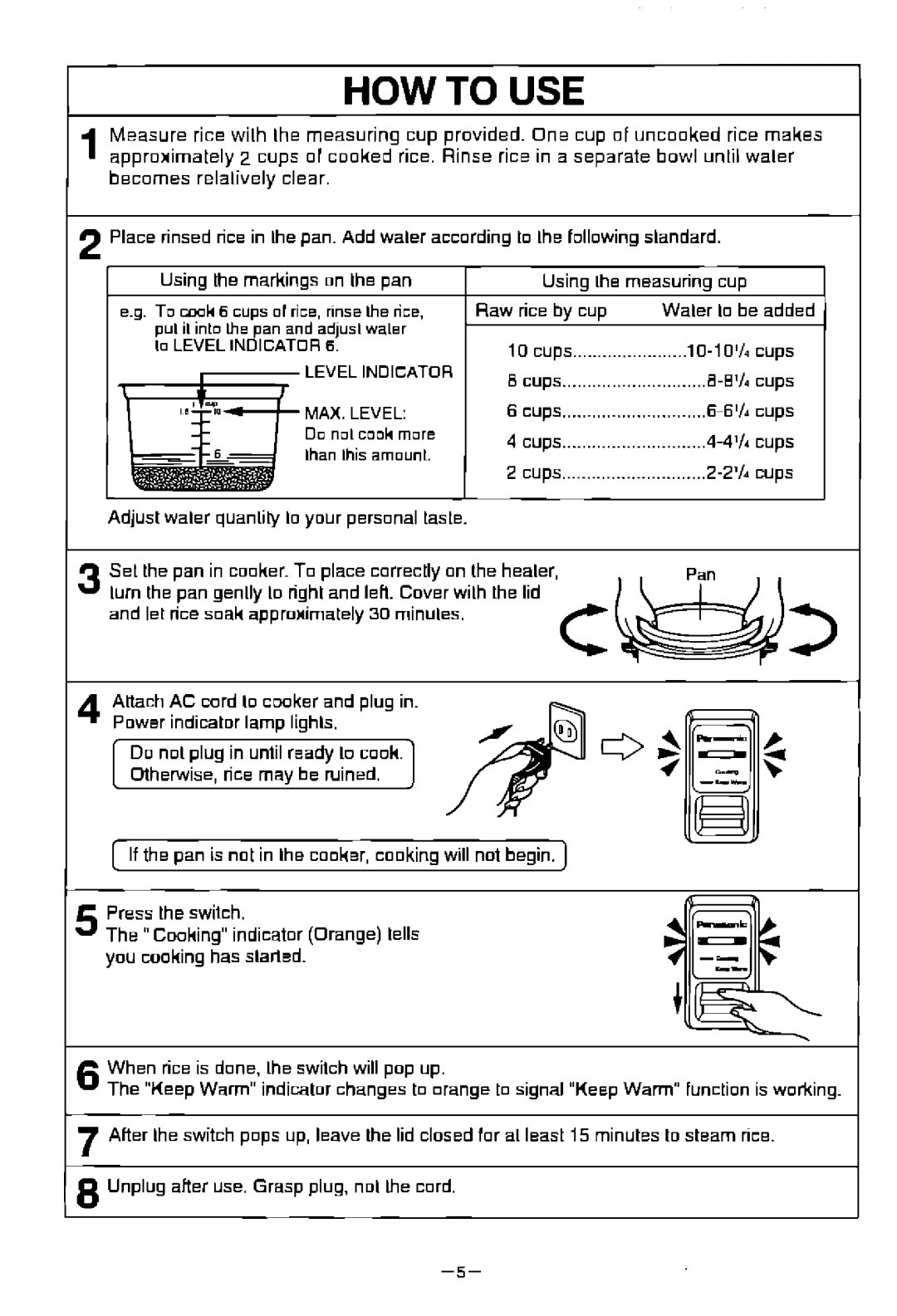 Panasonic SR-W18FSP manual 