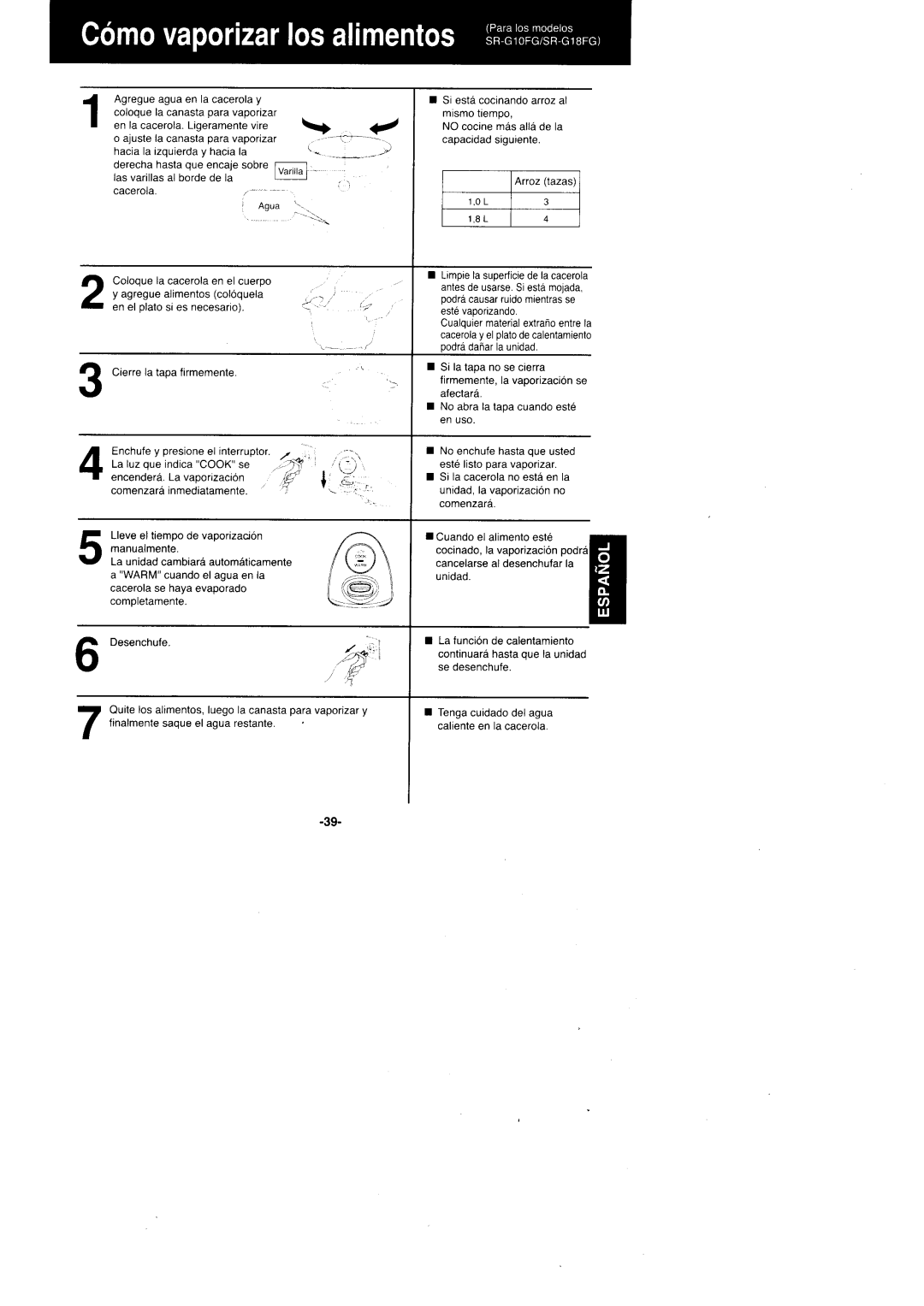 Panasonic SR'GO6FG/SR.G10FG/SR.GI8FG manual 