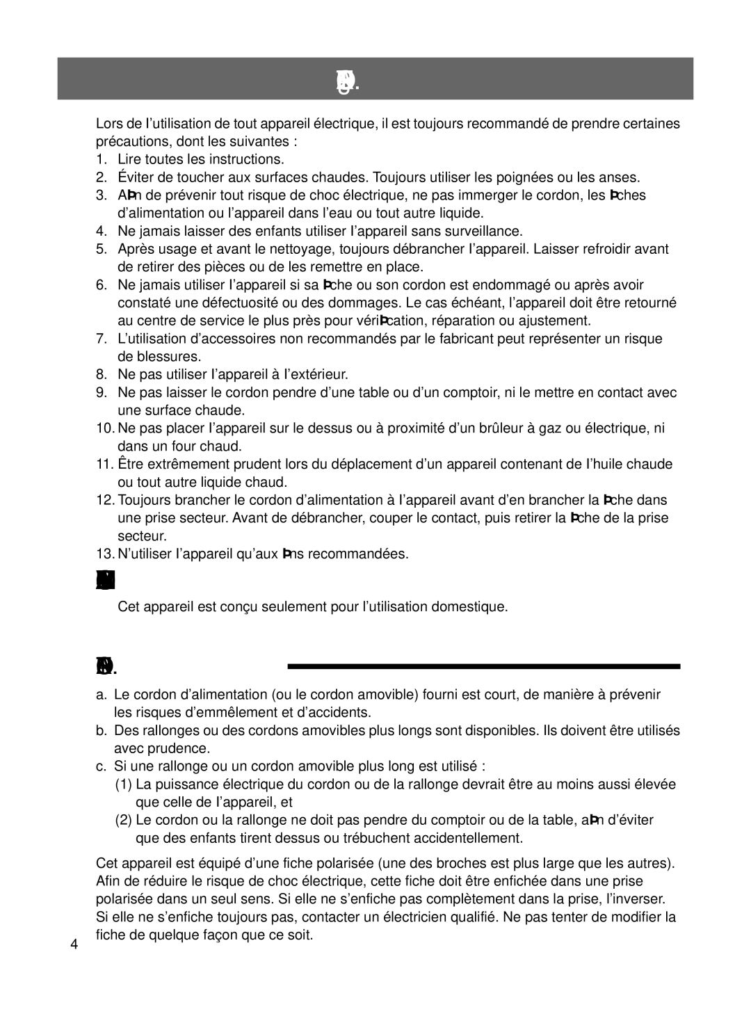 Panasonic SRMS103, SRMS183 operating instructions Précautions À Prendre 