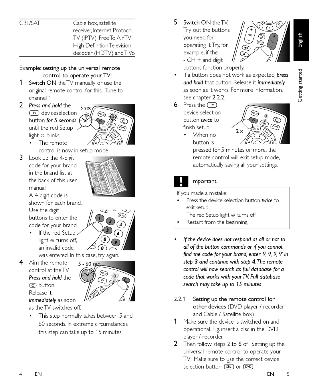 Panasonic SRP1103/27 user manual Cable box, satellite, Channel, Manual Digit code is Shown for each brand Use the digit 