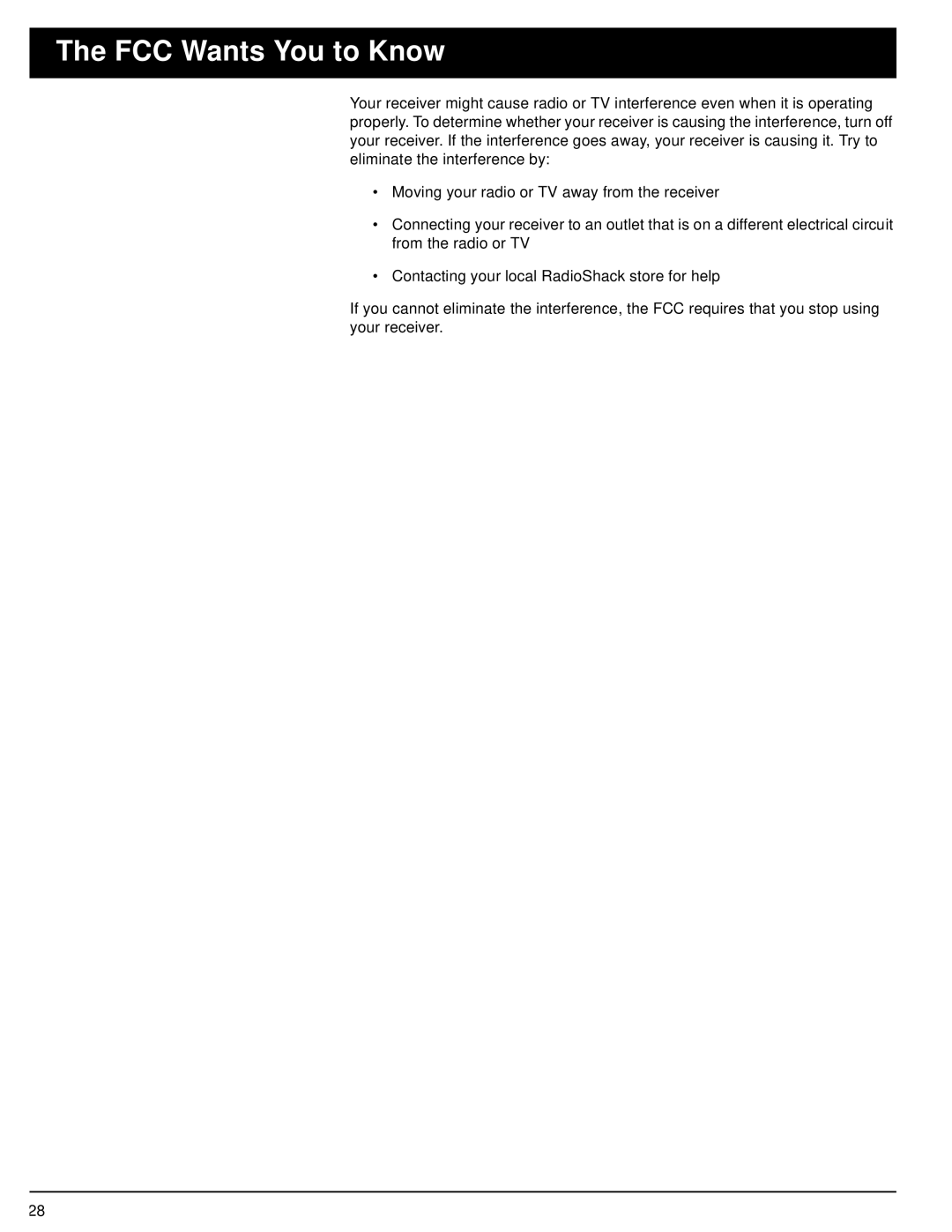 Panasonic STAV-3770 owner manual FCC Wants You to Know 