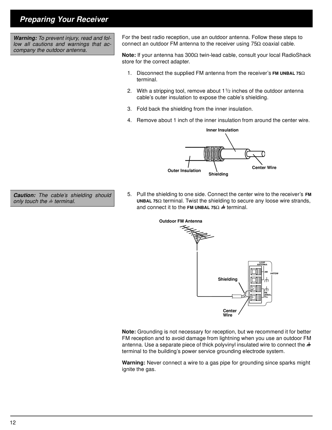 Panasonic STAV-3770 owner manual Preparing Your Receiver 