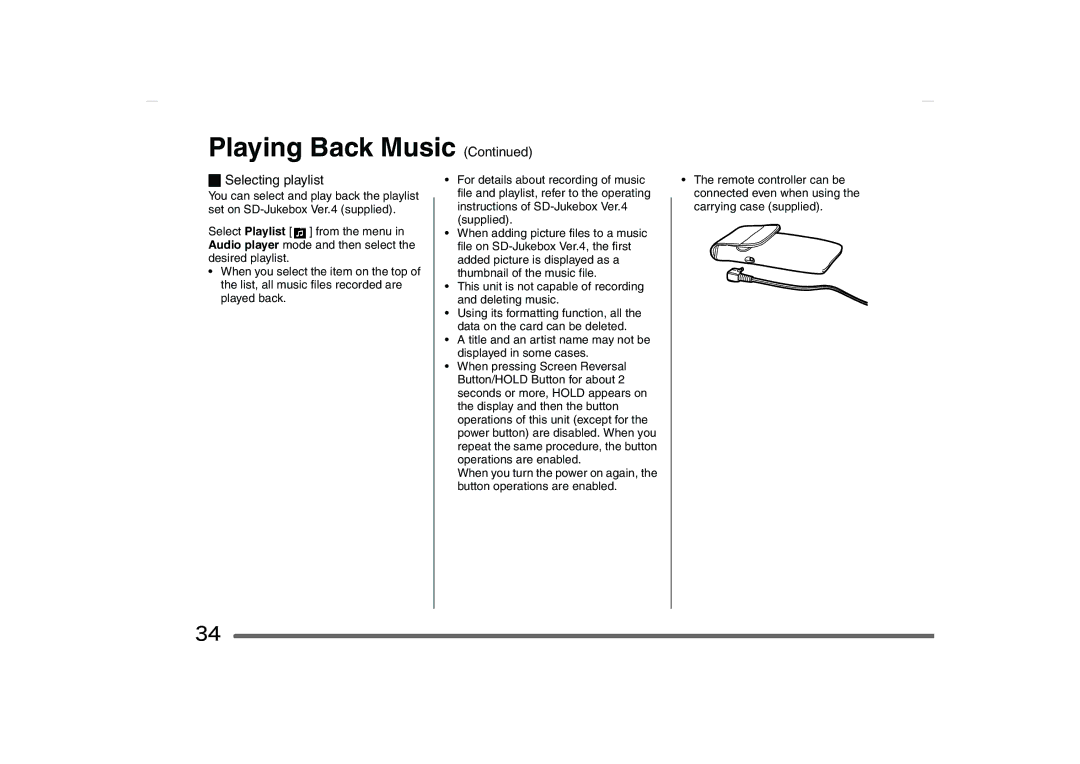 Panasonic SV-AS10 operating instructions Selecting playlist 