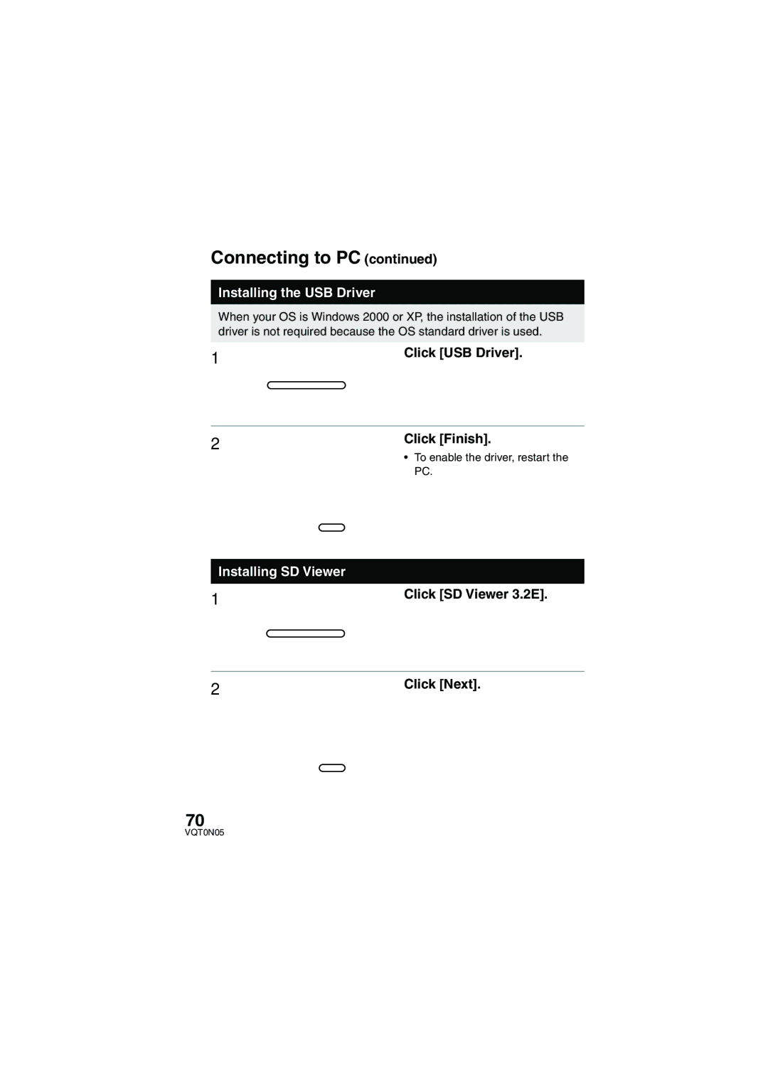 Panasonic SV-AS30 operating instructions Installing the USB Driver, Installing SD Viewer 