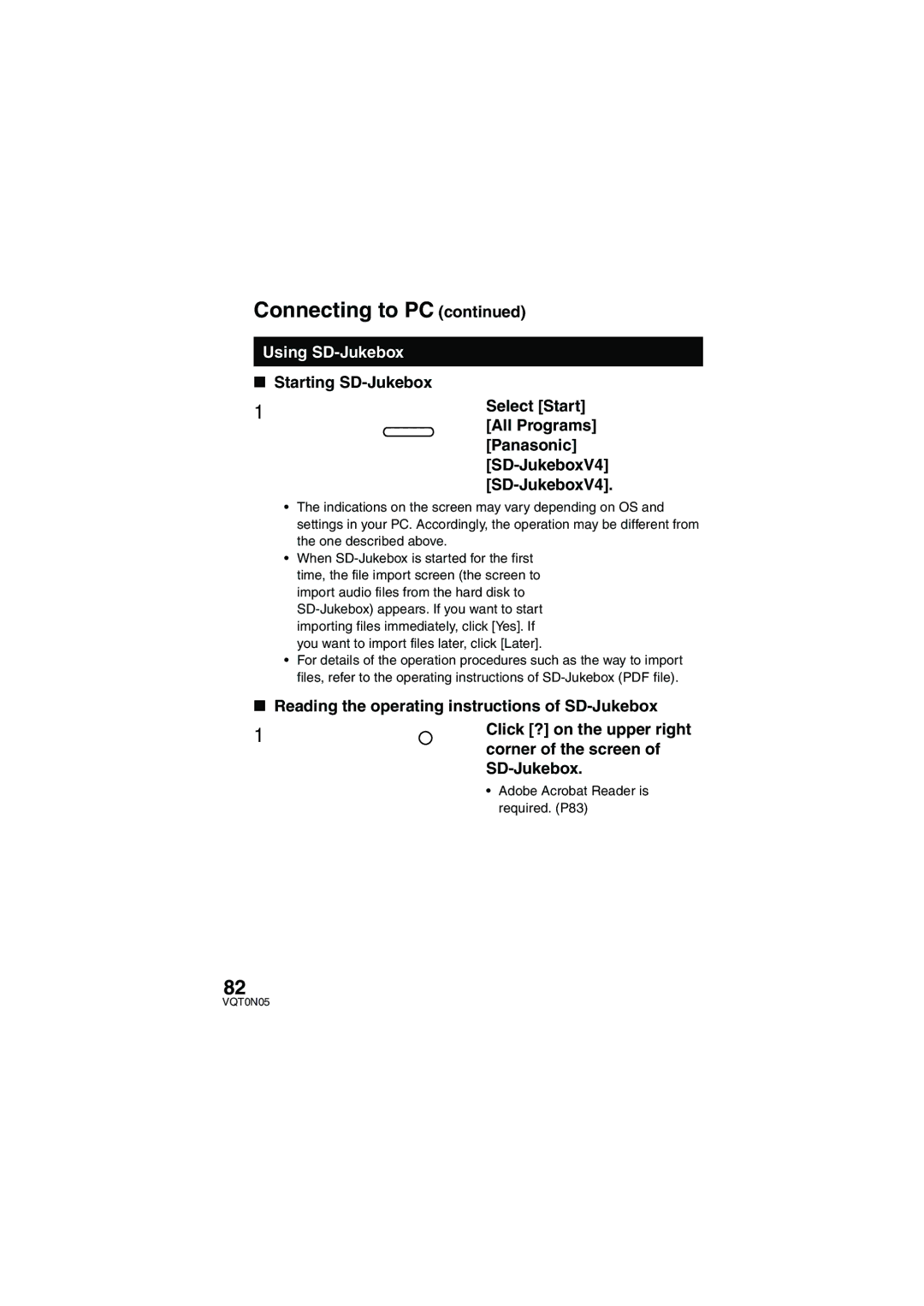 Panasonic SV-AS30 operating instructions Using SD-Jukebox 