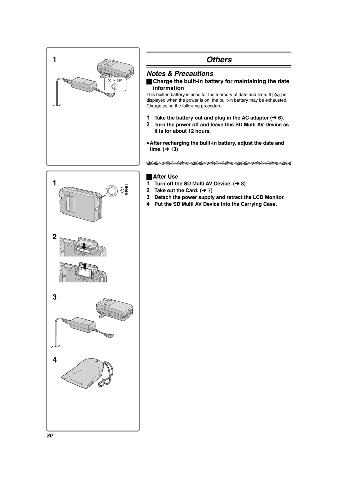 Panasonic SV-AV10U operating instructions Others, After Use 