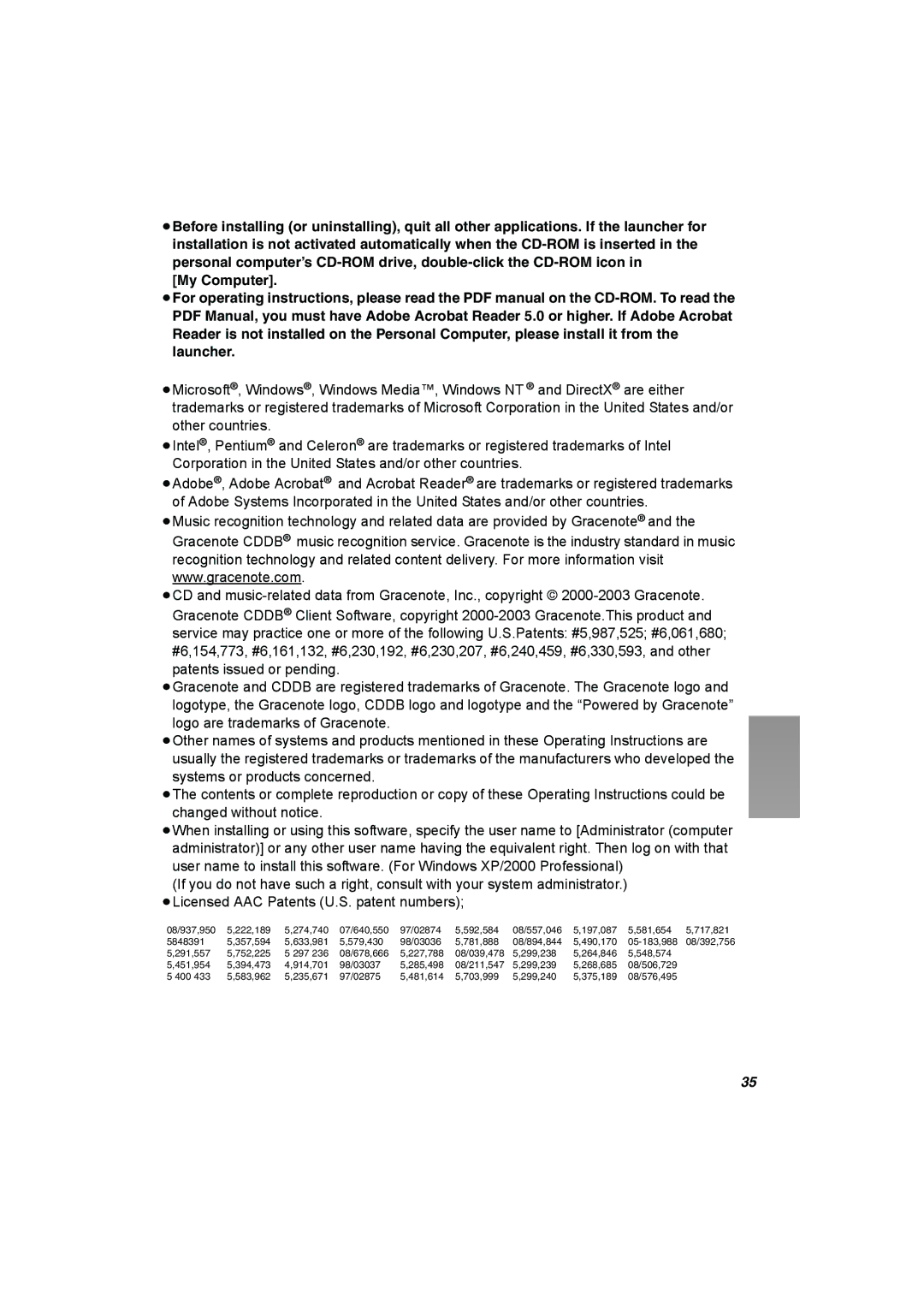 Panasonic SV-AV25 operating instructions My Computer 