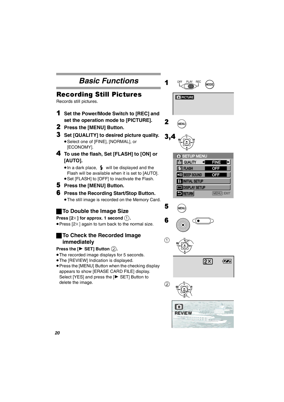 Panasonic SV-AV30U manual Press the 1 SET Button 