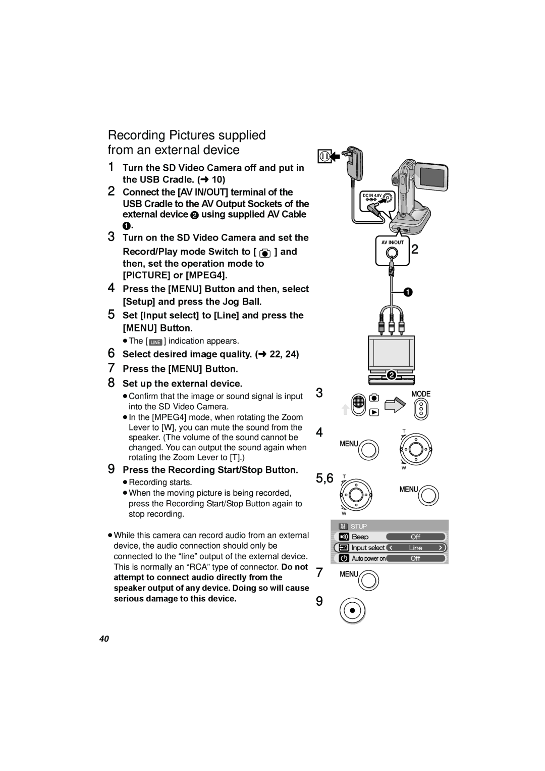 Panasonic SV-AV50 operating instructions Turn the SD Video Camera off and put in the USB Cradle. l, ≥The indication appears 