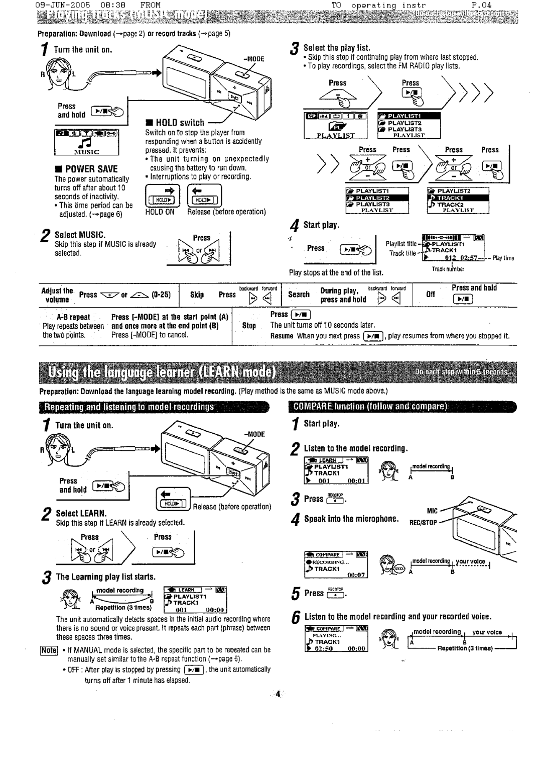 Panasonic SV-MP500 manual 