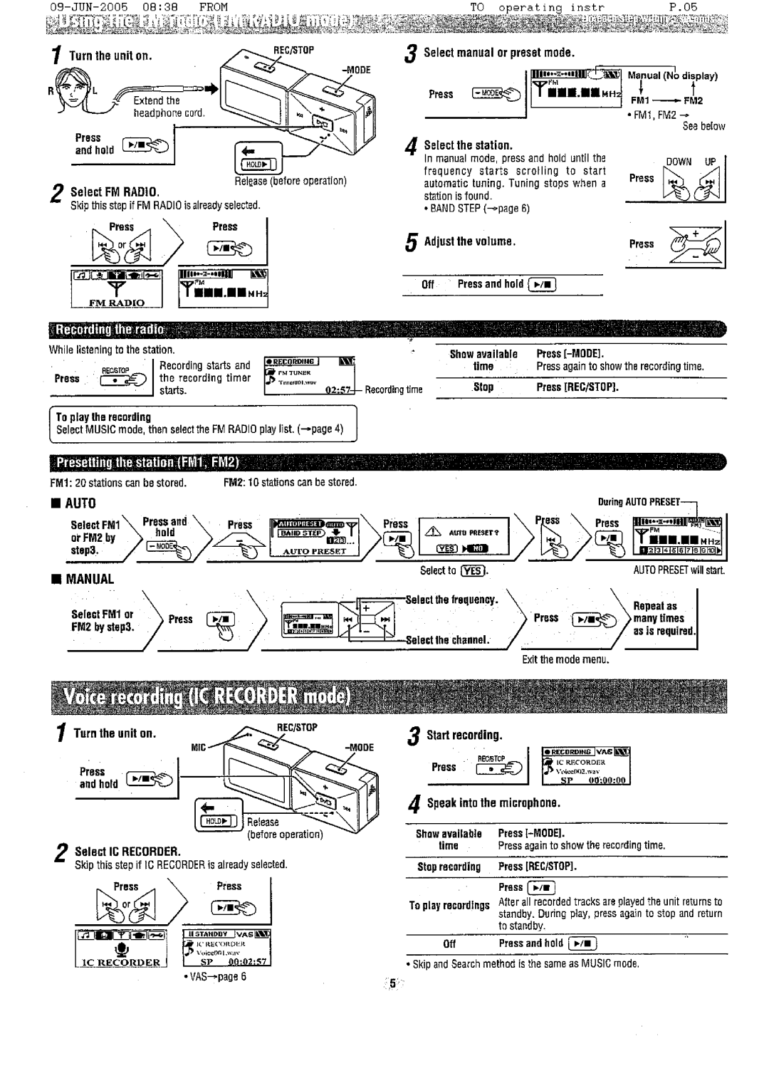 Panasonic SV-MP500 manual 