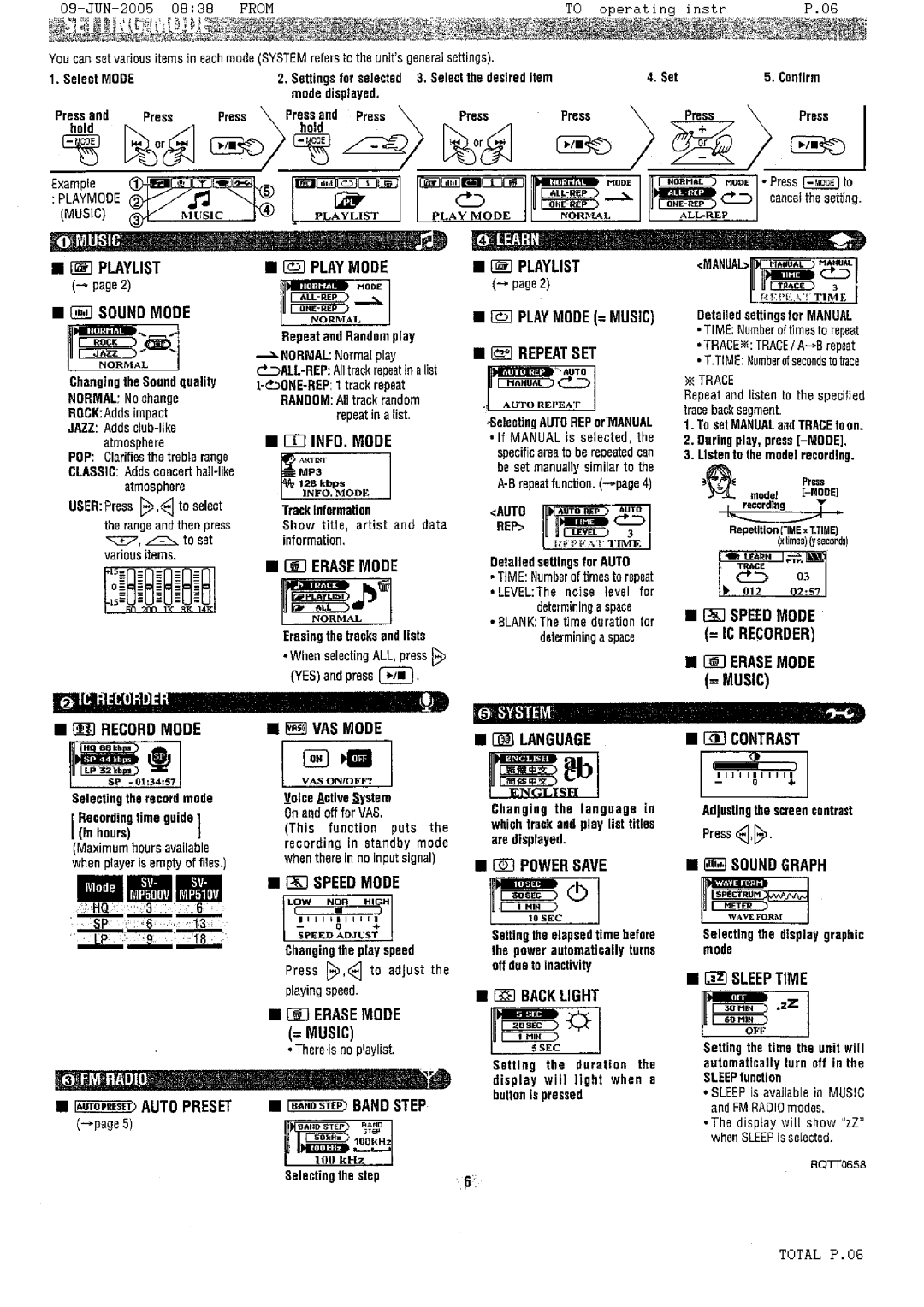 Panasonic SV-MP500 manual 