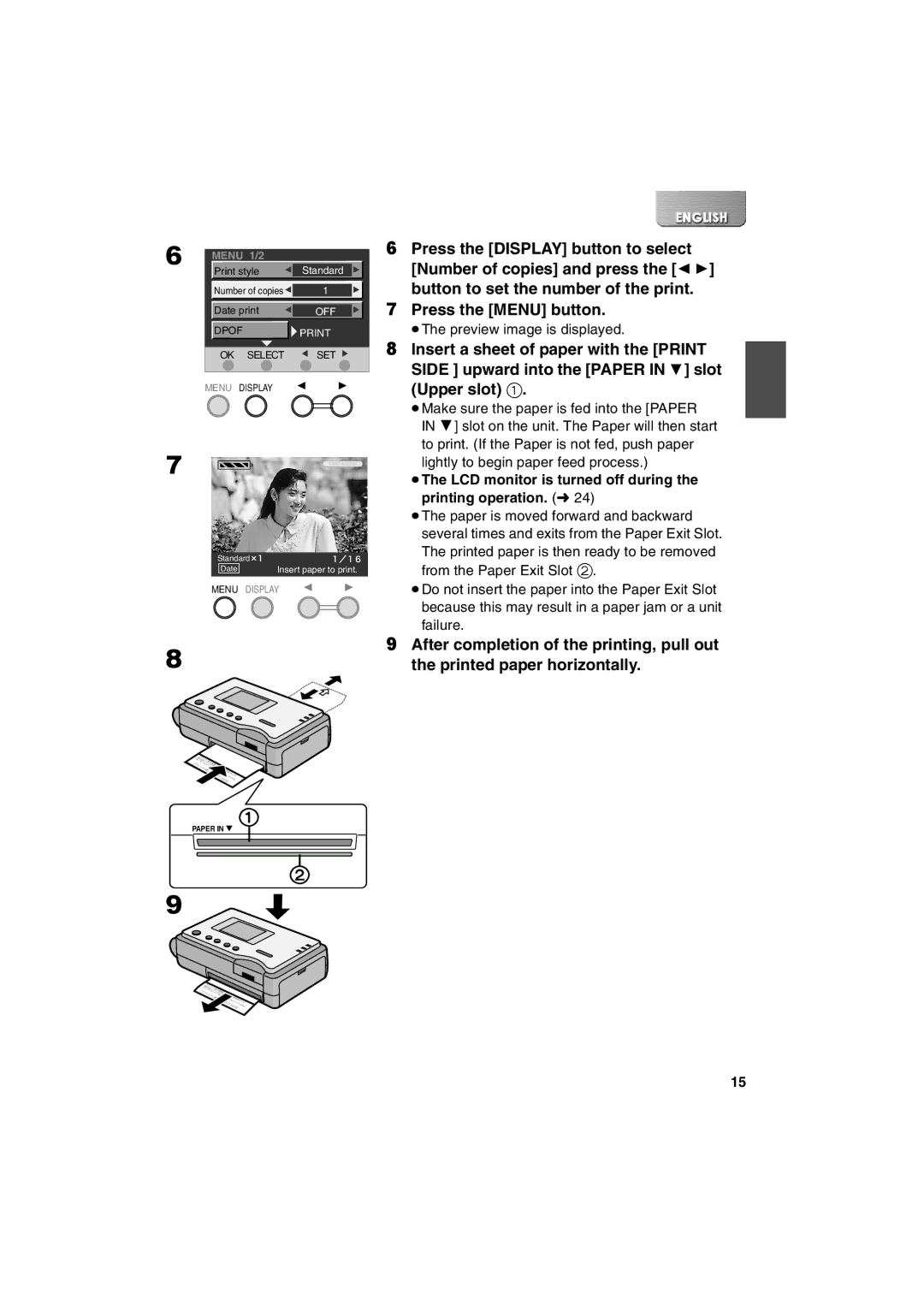 Panasonic SV-P20U manual ≥The preview image is displayed 