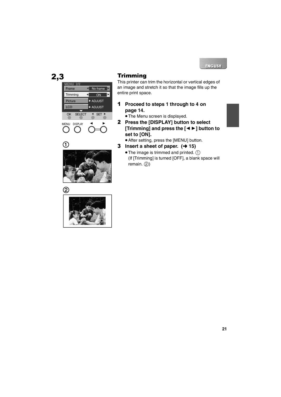 Panasonic SV-P20U manual Trimming 