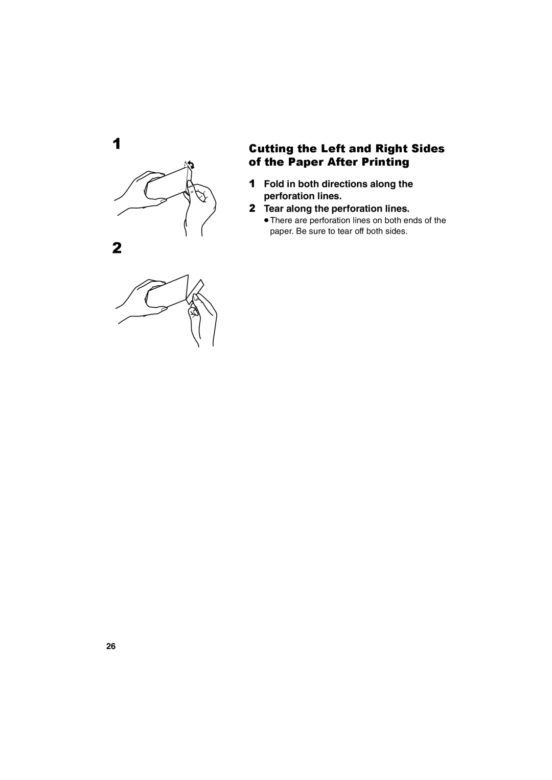 Panasonic SV-P20U manual Cutting the Left and Right Sides of the Paper After Printing 