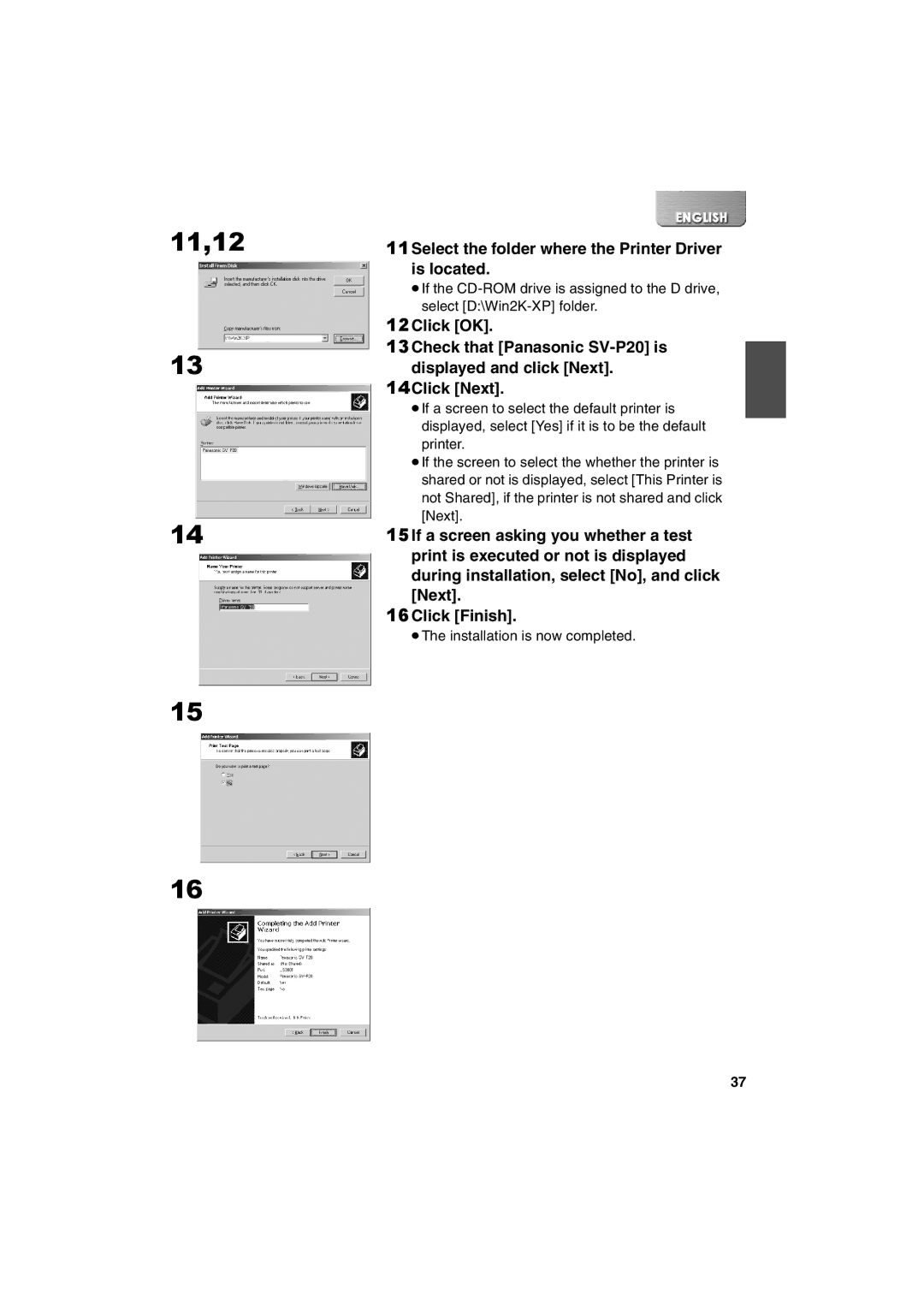 Panasonic SV-P20U manual 11,12 