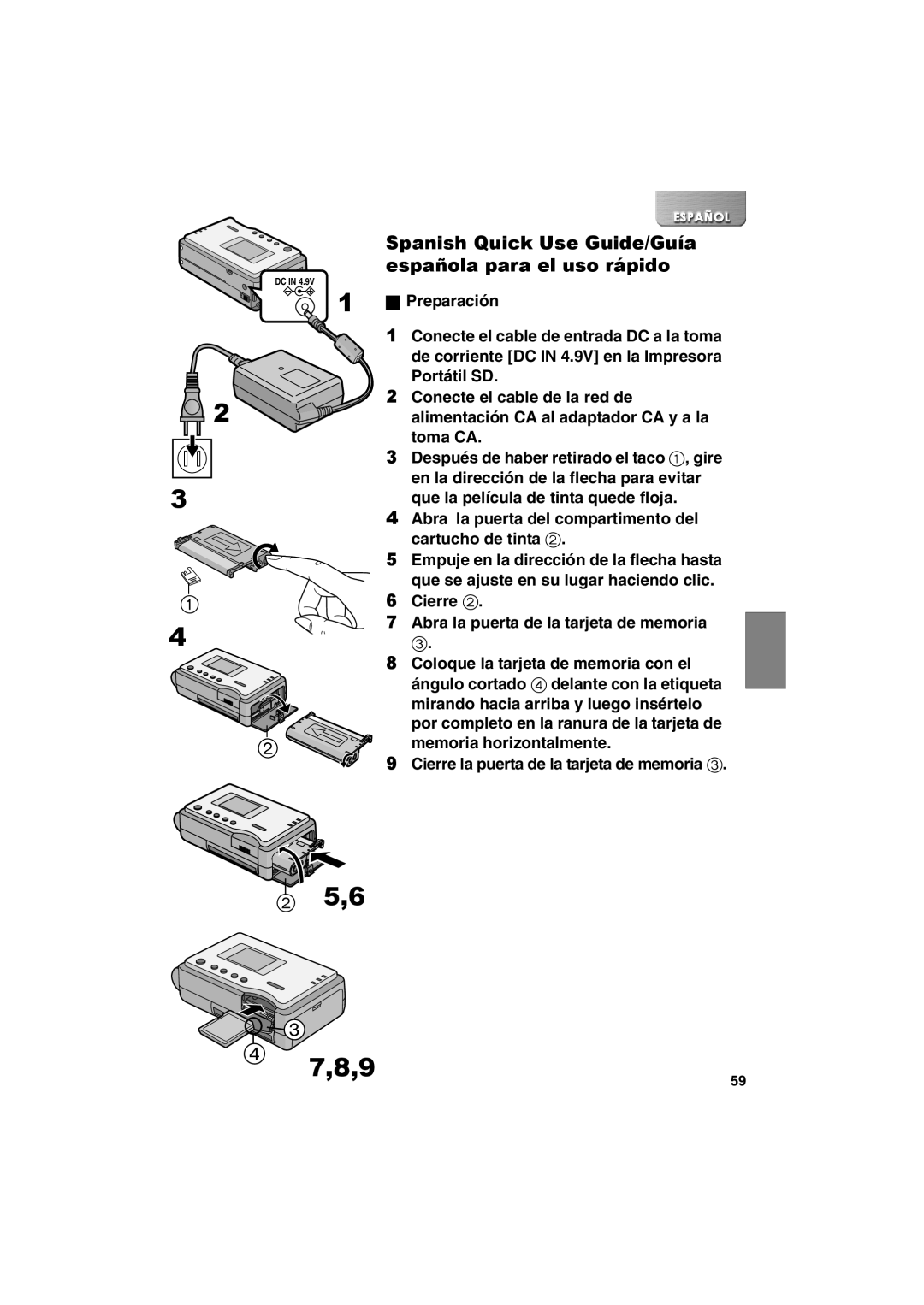 Panasonic SV-P20U manual Spanish Quick Use Guide/Guía española para el uso rápido 