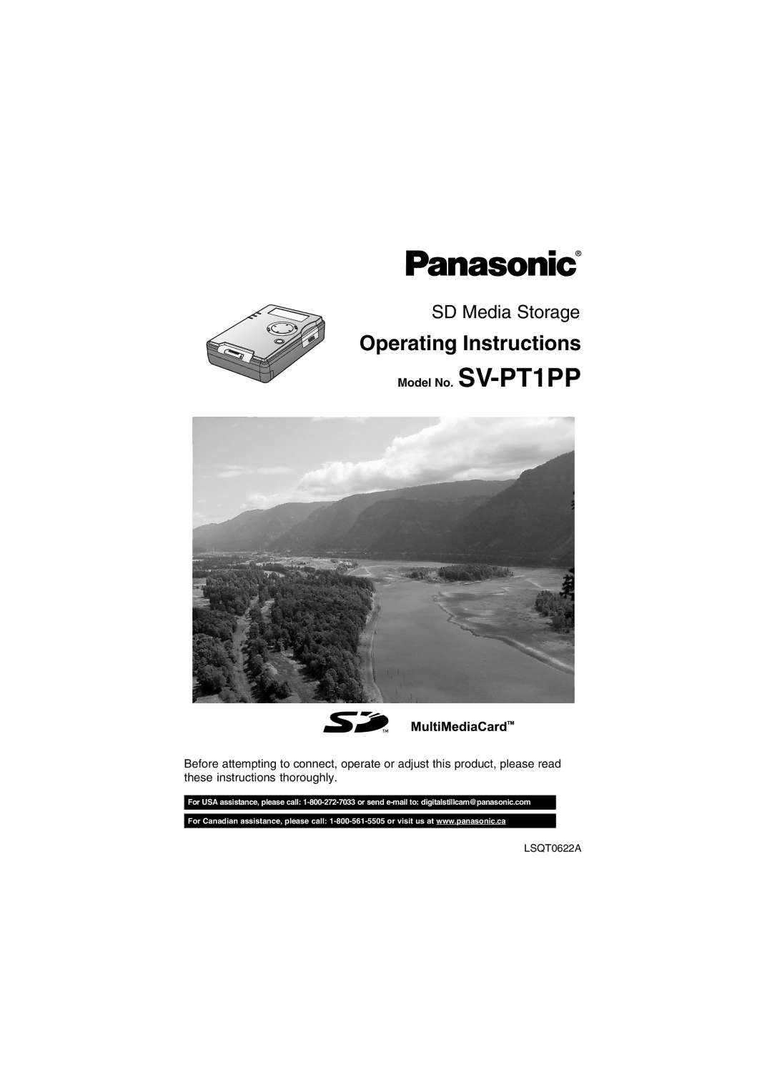 Panasonic operating instructions Model No. SV-PT1PP, LSQT0622A 