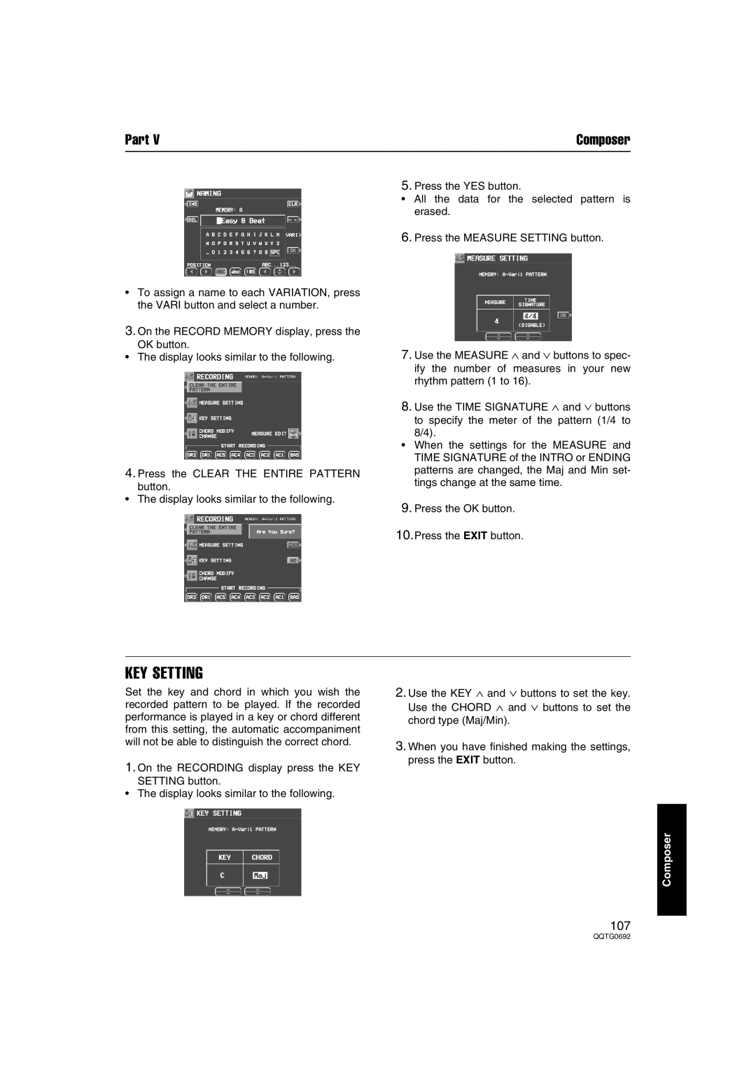 Panasonic SX-KN2400, SX-KN2600 manual KEY Setting 