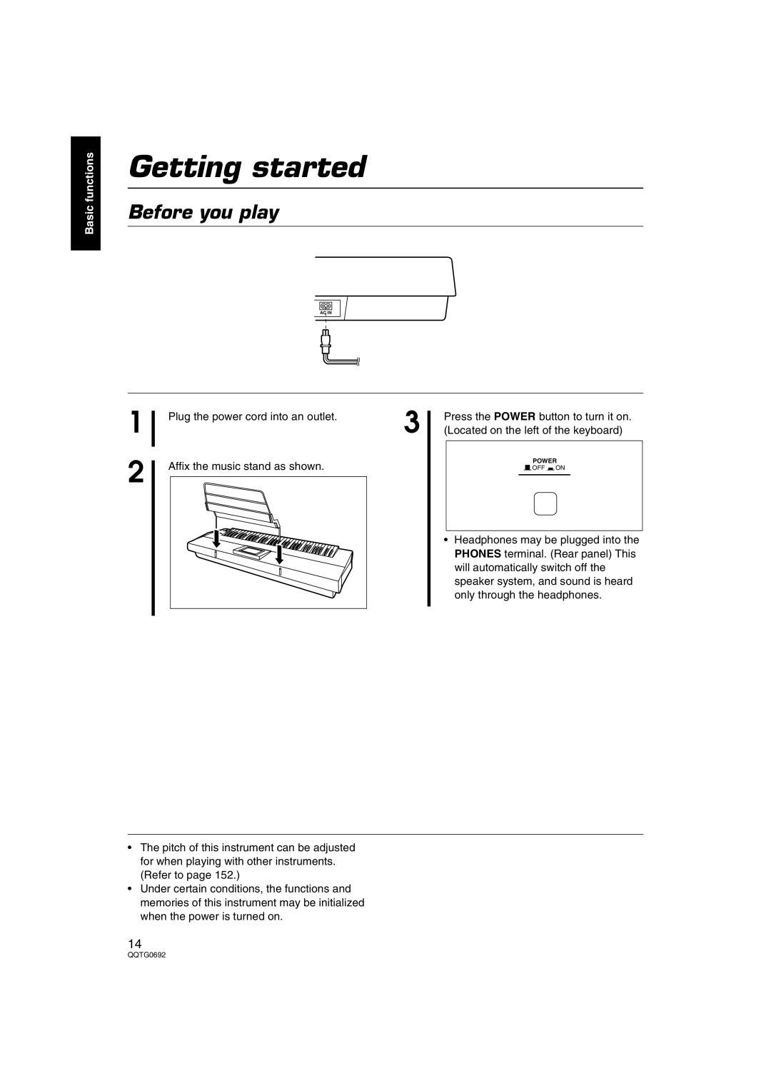 Panasonic SX-KN2600, SX-KN2400 manual Getting started 