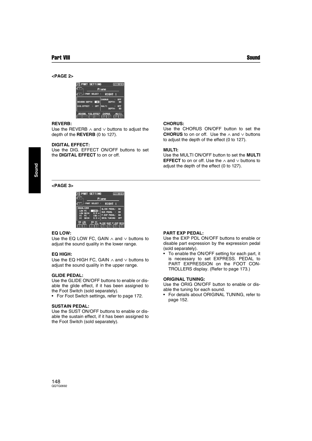 Panasonic SX-KN2600 Reverb, Digital Effect, Chorus, Multi, Eq Low, EQ High, Glide Pedal, Sustain Pedal, Part EXP Pedal 