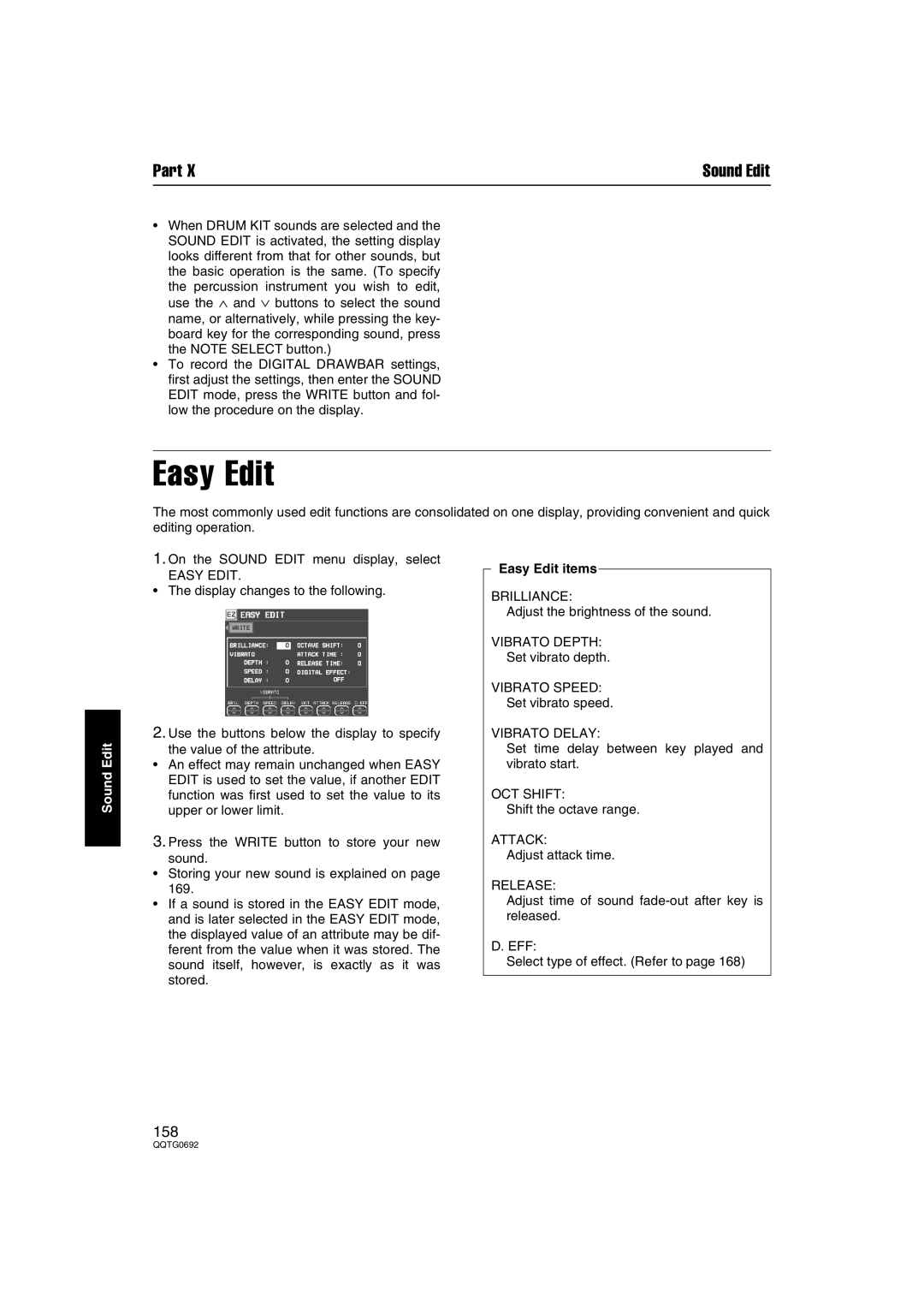 Panasonic SX-KN2600, SX-KN2400 manual Easy Edit items 